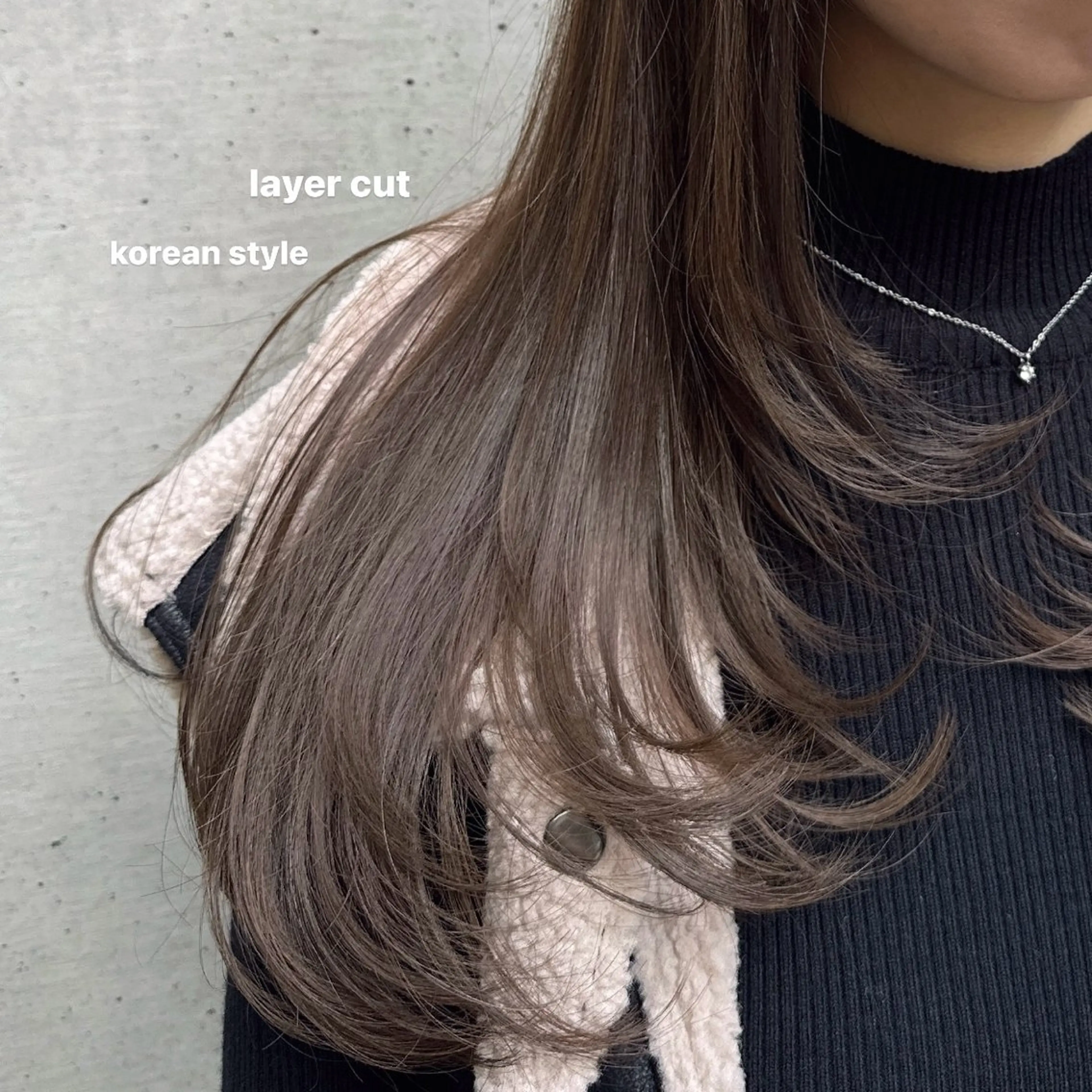 ロング v-lab studio所属・韓国レイヤーカット/ 艶カラー/ noaのヘアスタイル