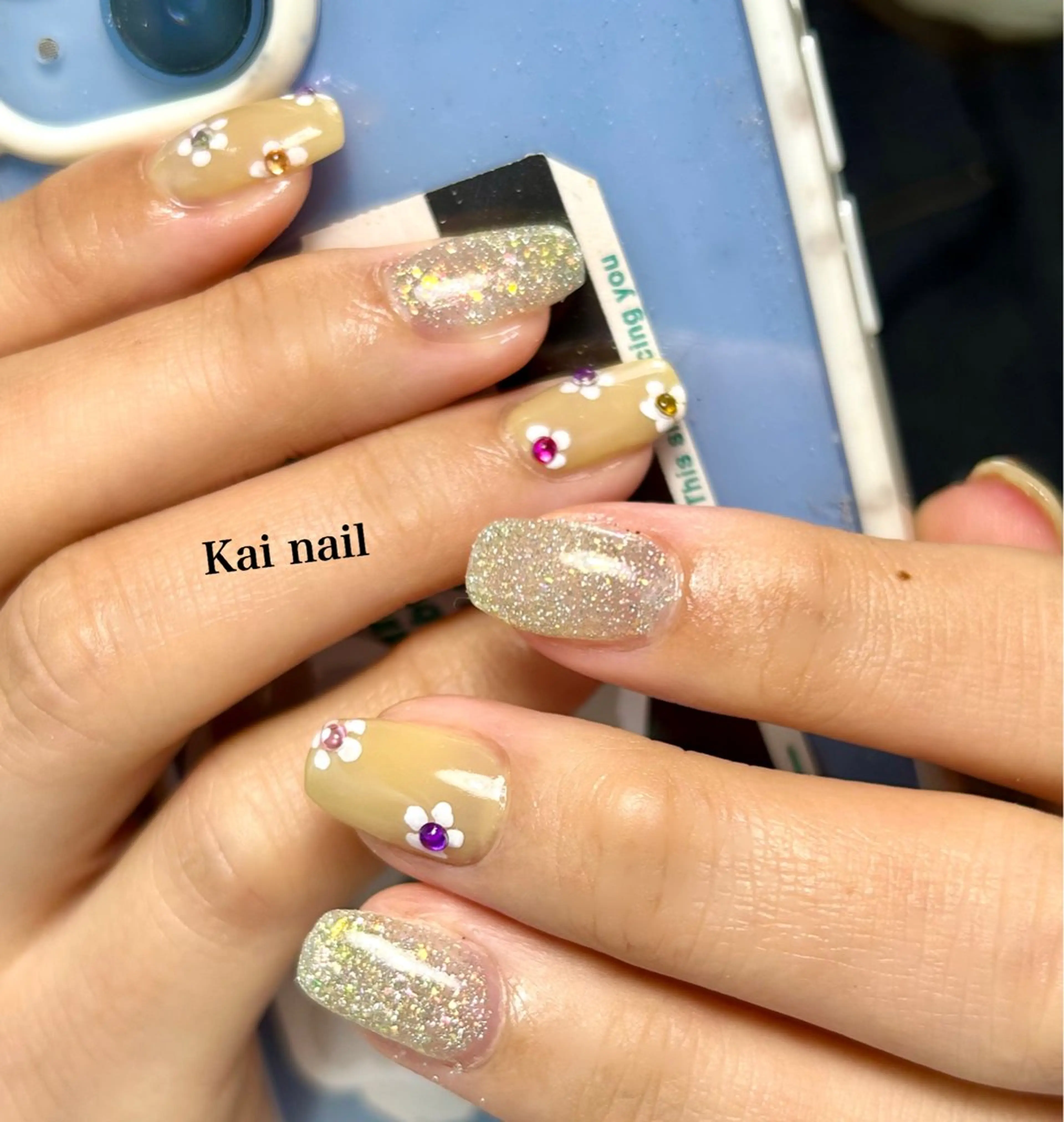 ネイル フラッシュネイル フラワーネイル 韓国ネイル ミラーネイル ワンカラーネイル ハンドネイル Kai  nail Mayukoのネイルデザイン
