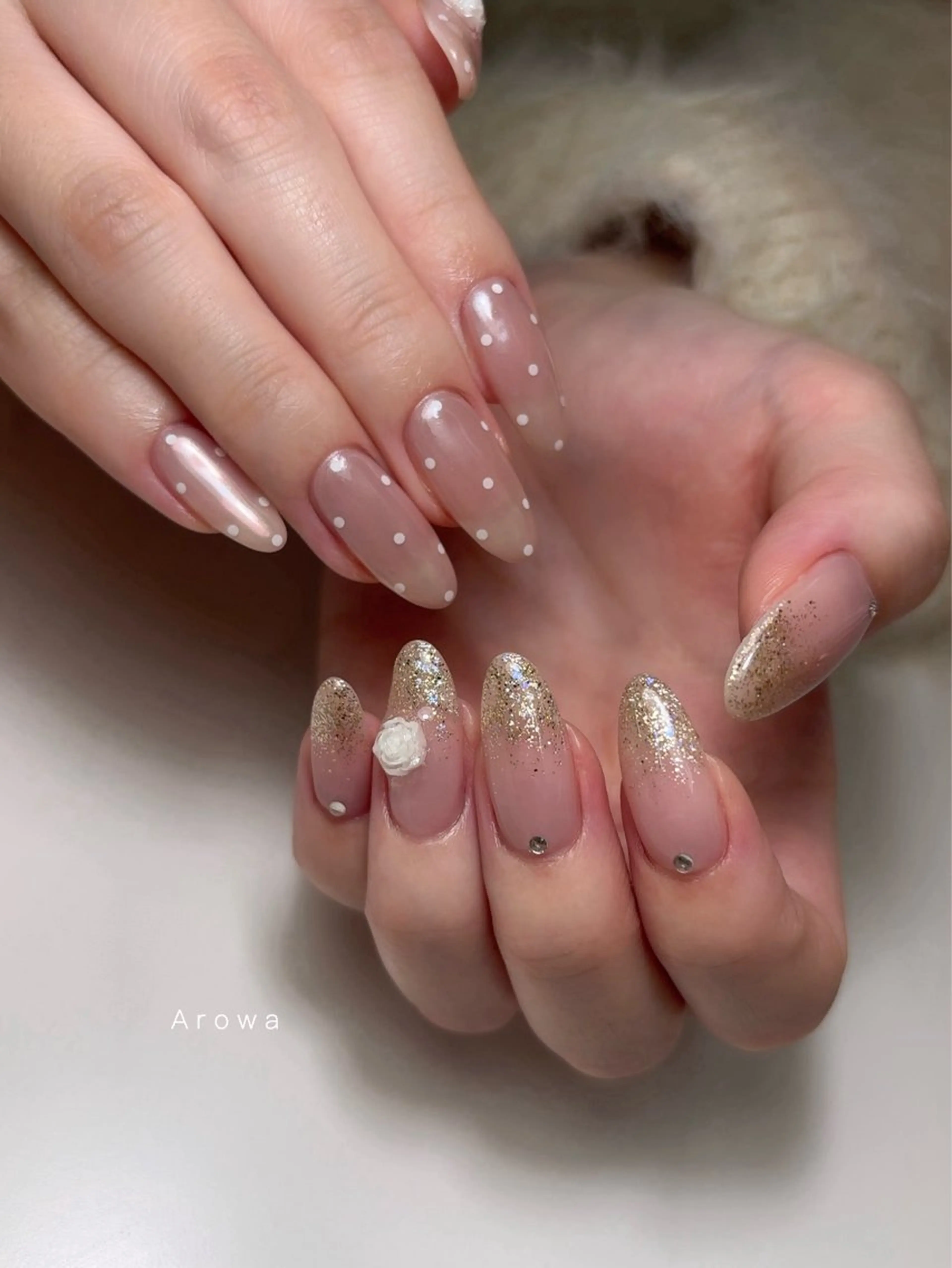 ネイル ガーリー ハンドネイル Arowa 伊田のネイルデザイン