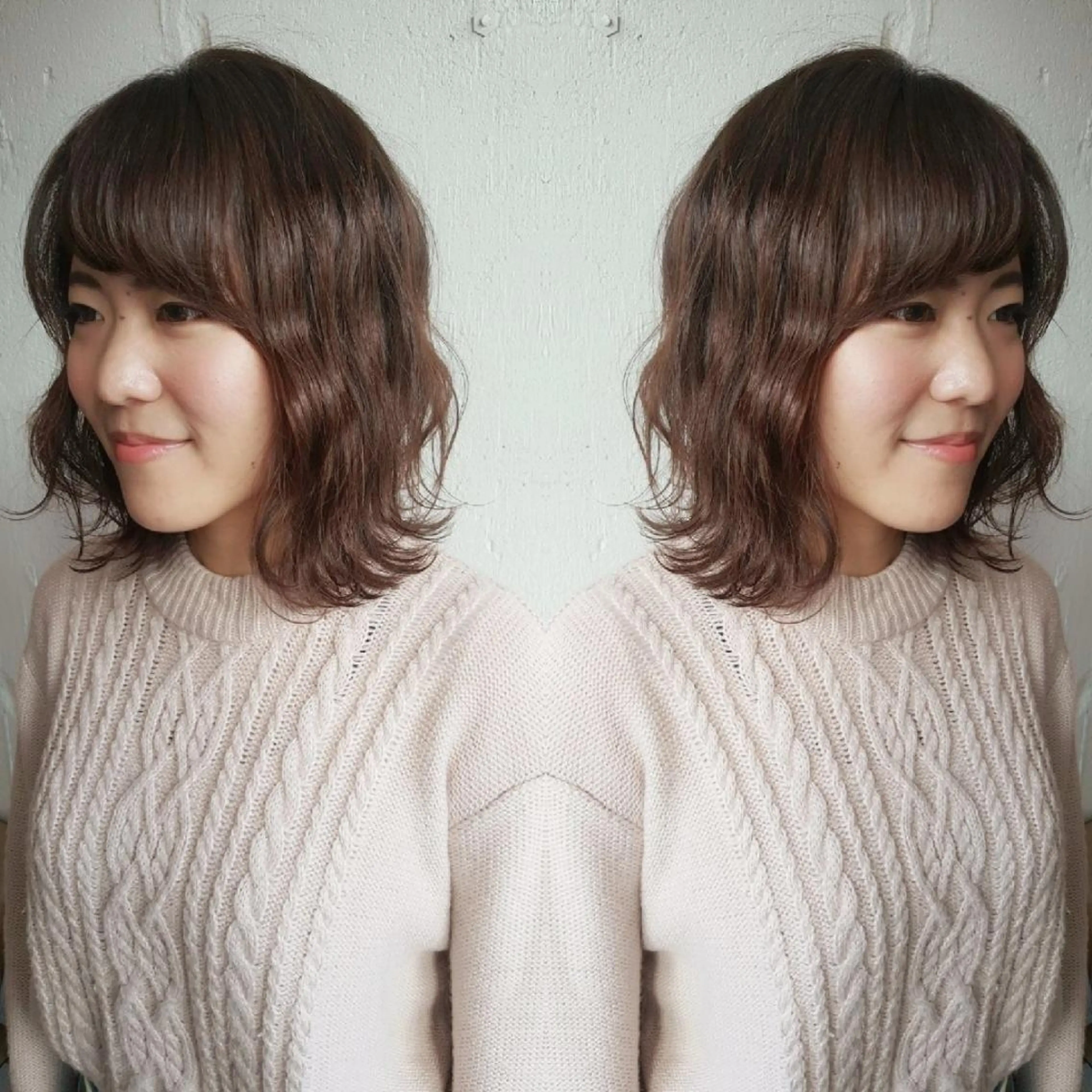 ミディアム アッシュ あらき ちさとのヘアスタイル