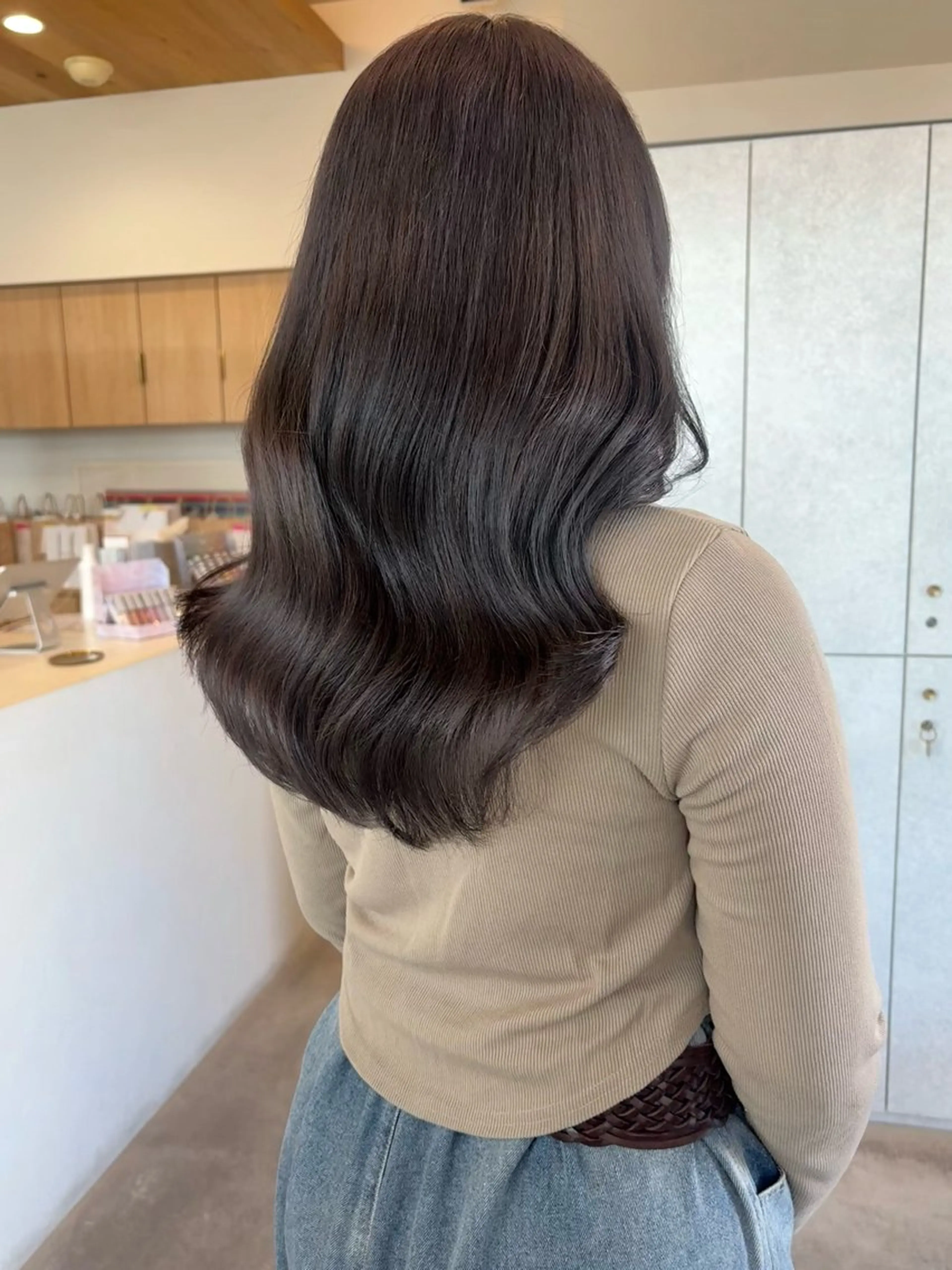 ロング カラー ブリーチ グレージュ 🎀レイヤーカット 韓国ヘア🎀maiのヘアスタイル