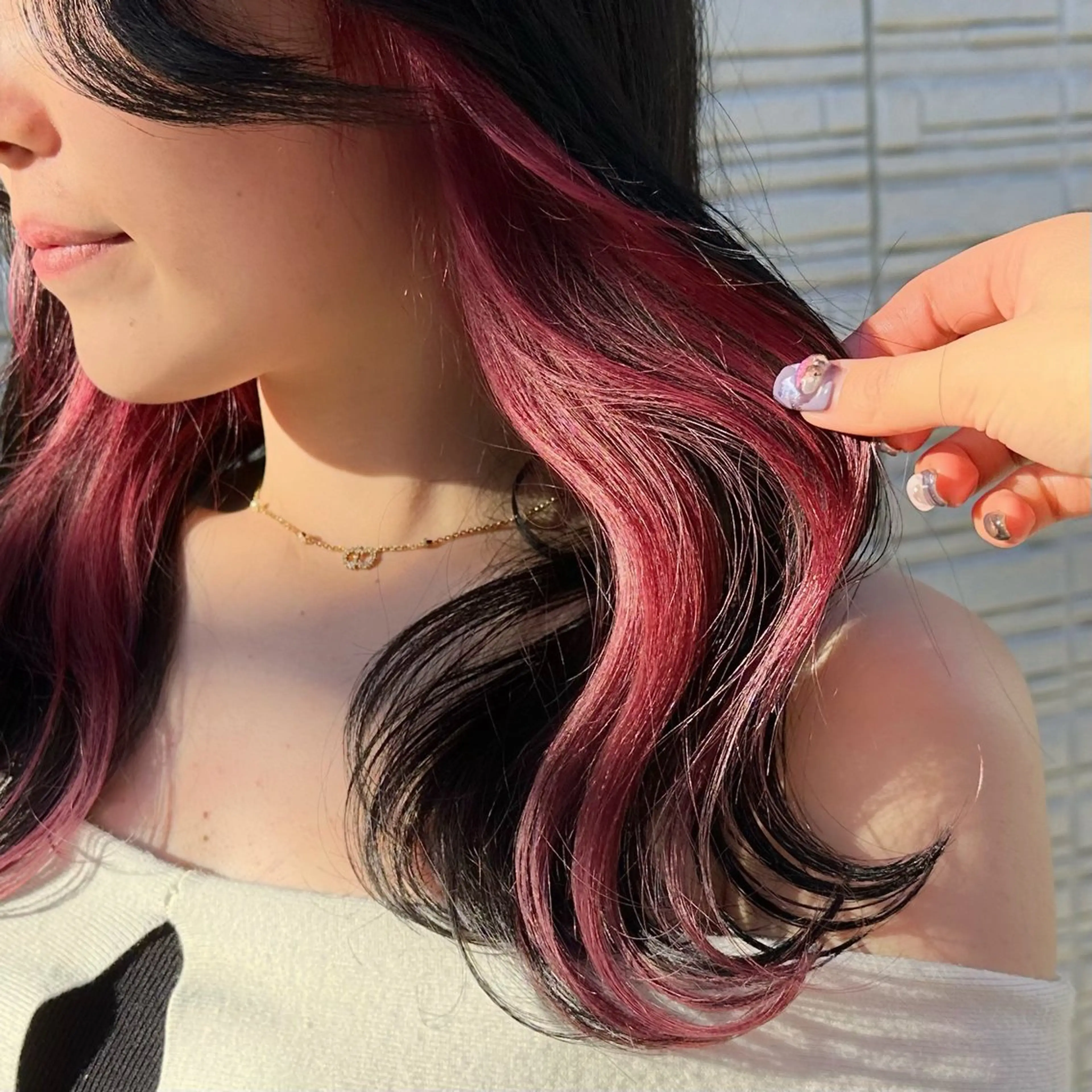 ロング カラー イヤリングカラー ピンクカラー GO TODAY SHARE SALON 原宿本店所属・ブリーチ/ハイトーン 艶カラー/ユリナのヘアスタイル