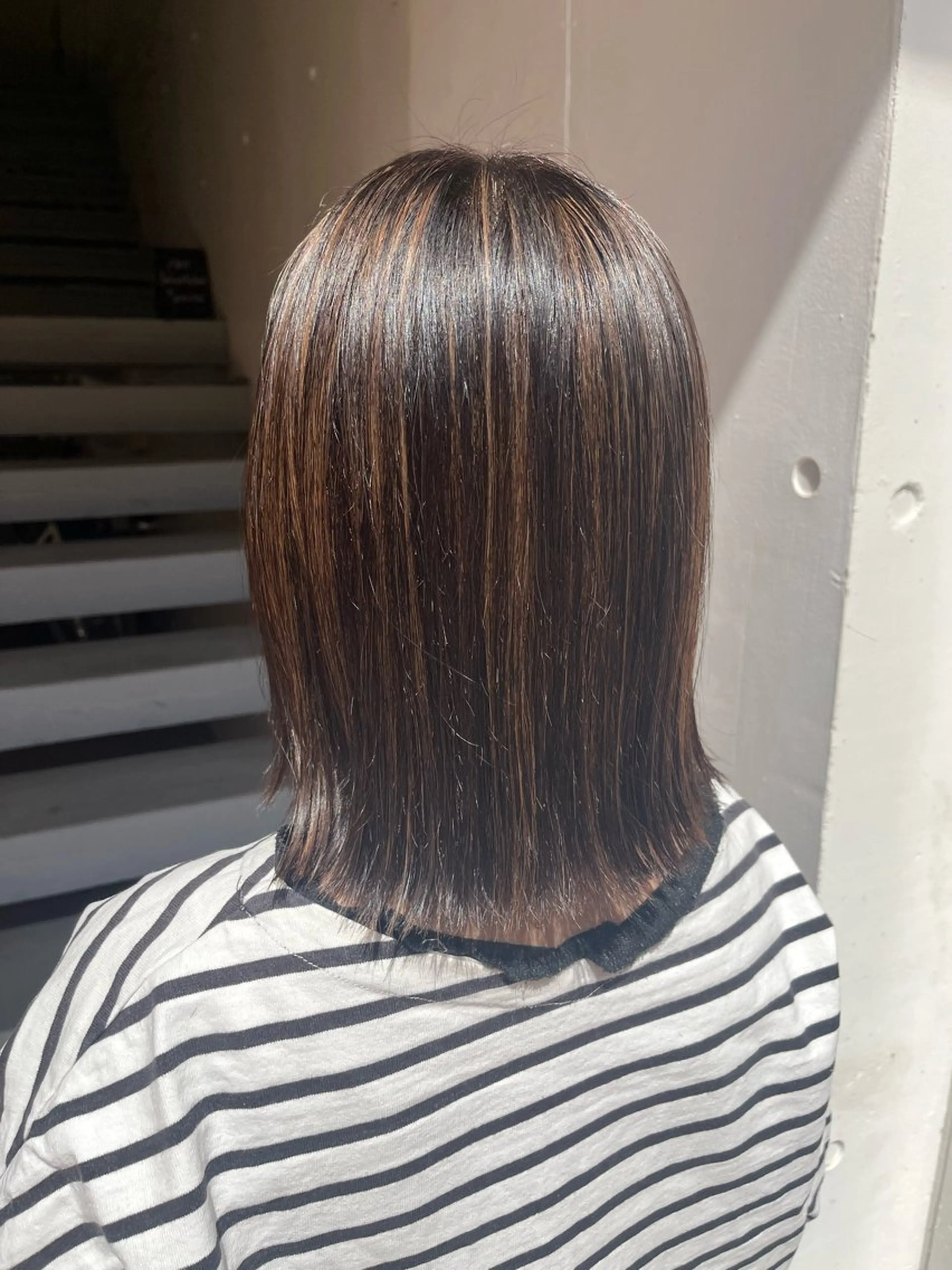 セミロング ヘアカラー 韓国風透明感カラー 💎YUI💎のヘアスタイル