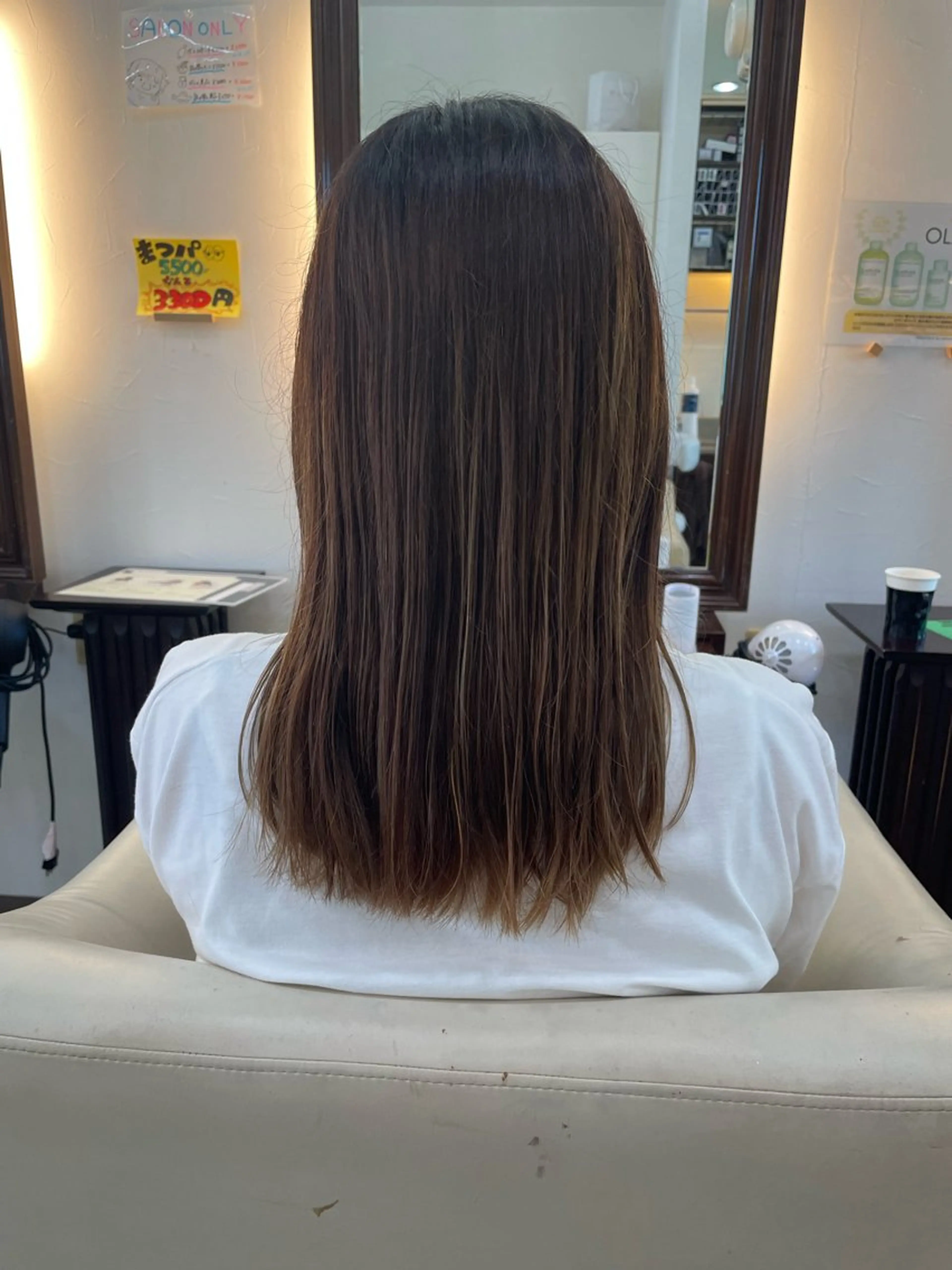セミロング カラー ヘアカラー トリートメント 奈良/生駒/髪質改善 FEEL/マコのヘアスタイル