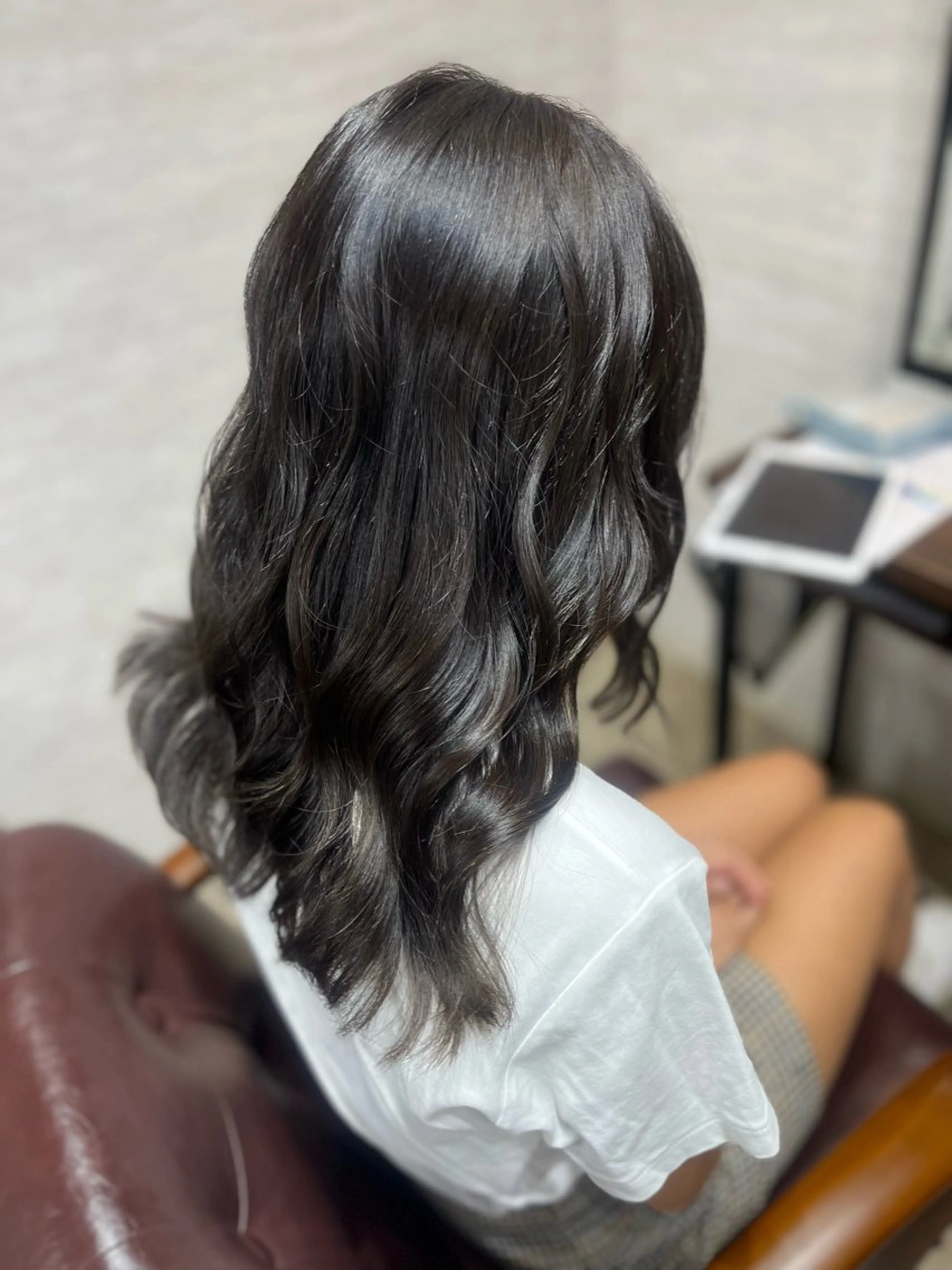 セミロング カラー グレージュ オリーブグレージュ オリーブグレー 🫧ぷる艶カラー🫧 Yuubi🦩のヘアスタイル