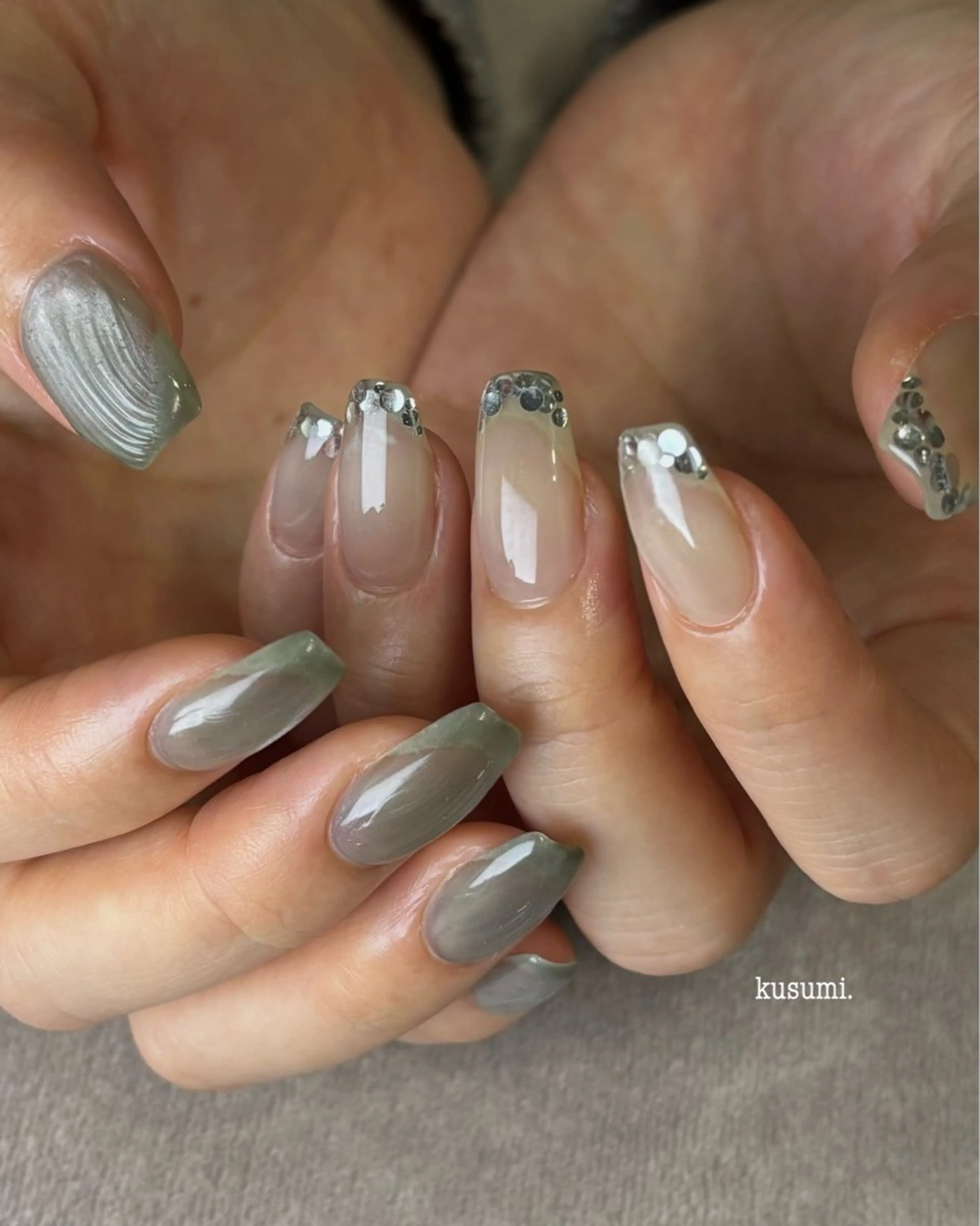 ネイル フレンチネイル メンズネイル ニュアンスネイル ハンドネイル kusumi.所属・kusumi. tatsuyaのネイルデザイン