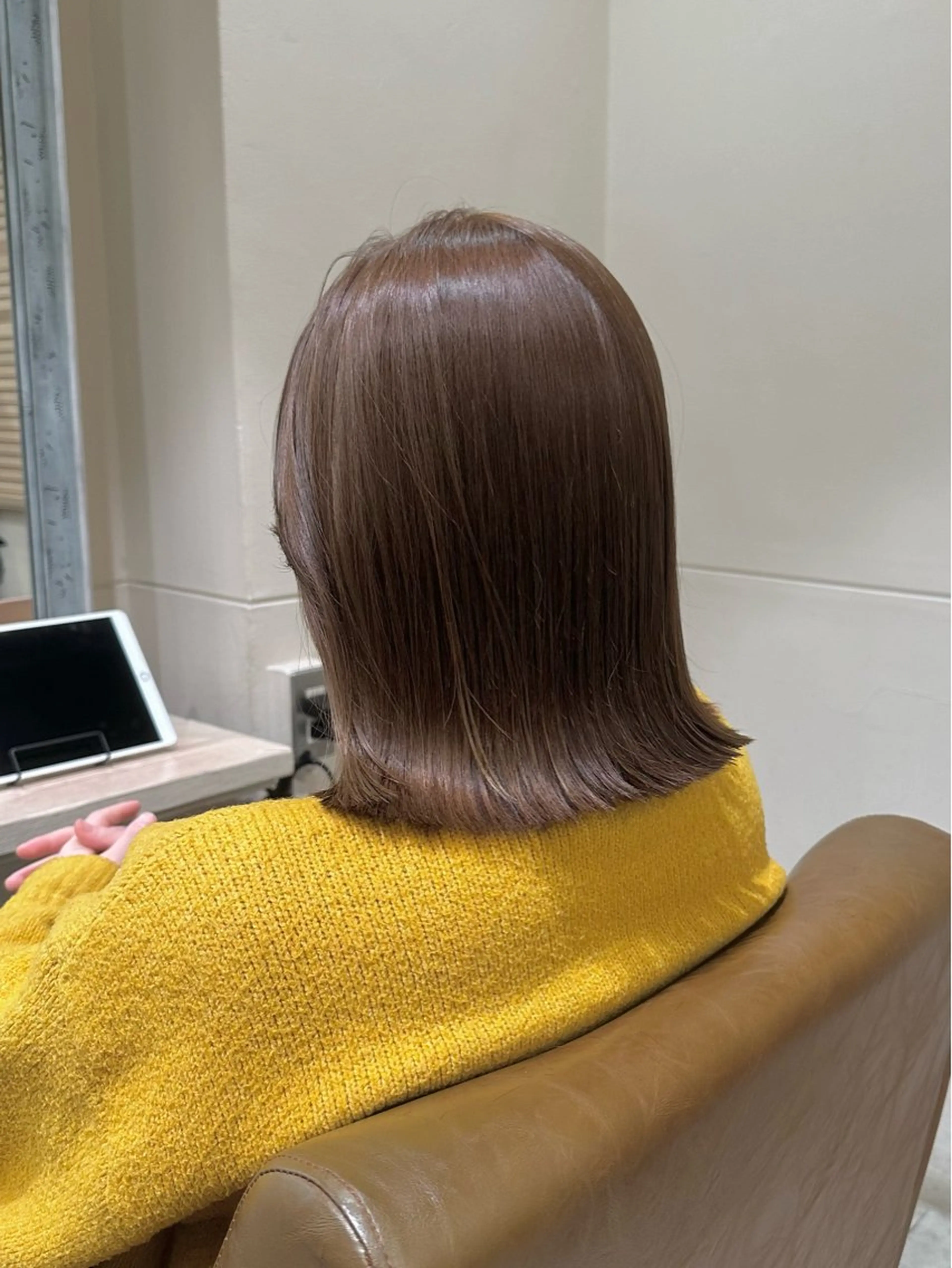 ミディアム カット ヘアカラー トリートメント 艶カラー×顔まわり カット片山聖のヘアスタイル