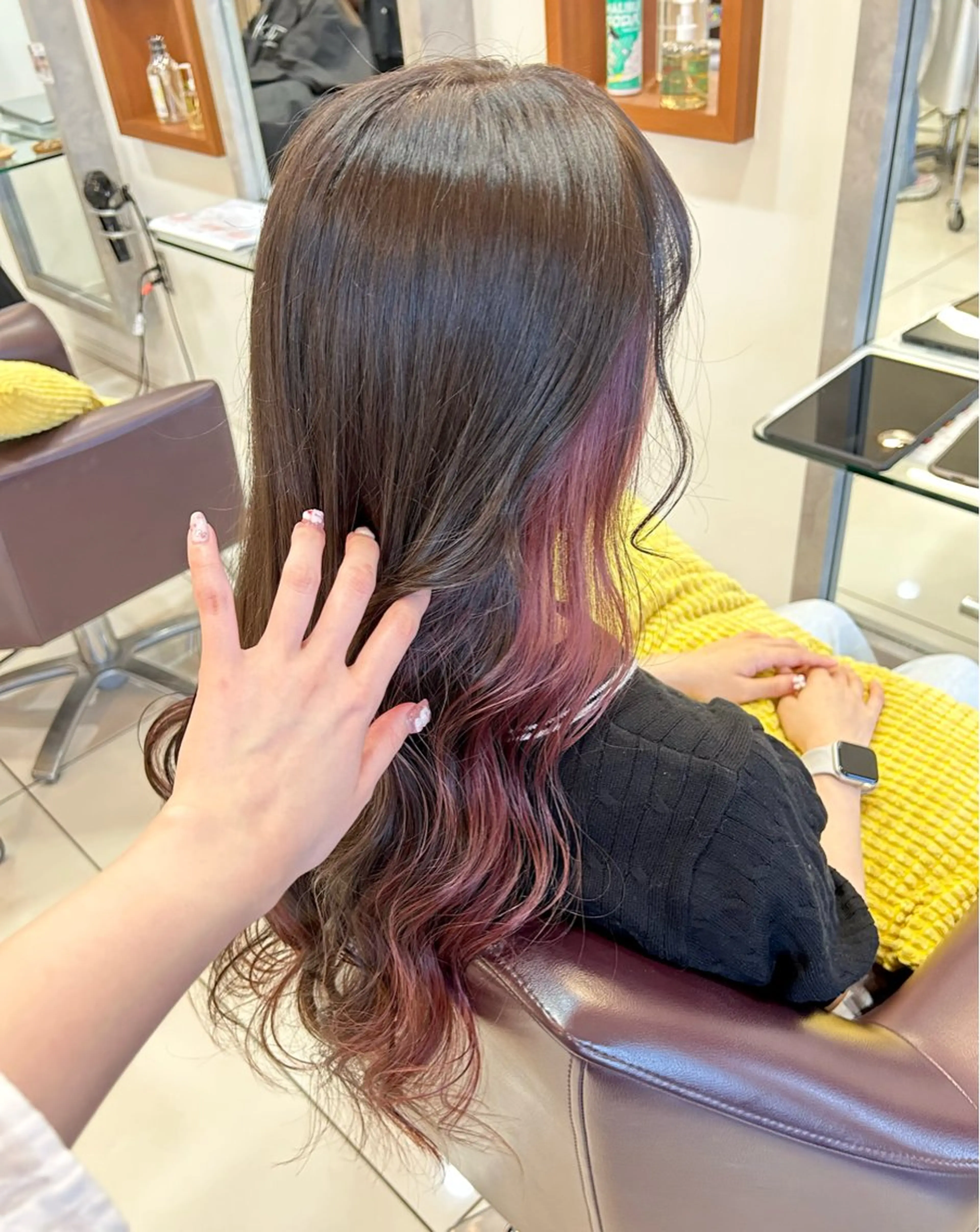 セミロング ボブ ハイライト 髪質改善 韓国風ヘア レイヤーカット トップスタイリスト 林すずかのヘアスタイル