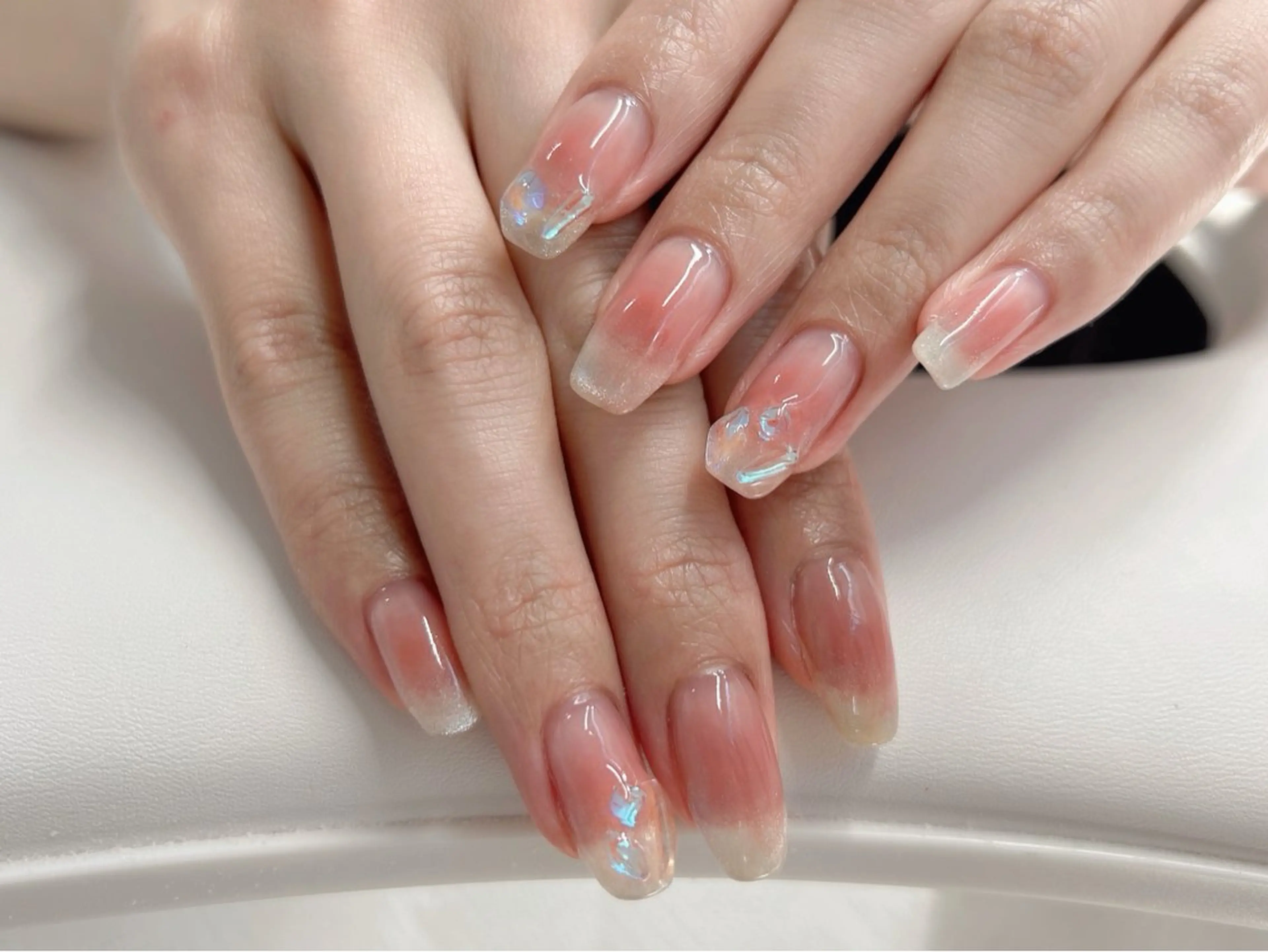 ネイル チークネイル 桜ネイル ガーリー キラキラネイル マグネットネイル ハンドネイル Forca total studio所属・Forca Airaのネイルデザイン