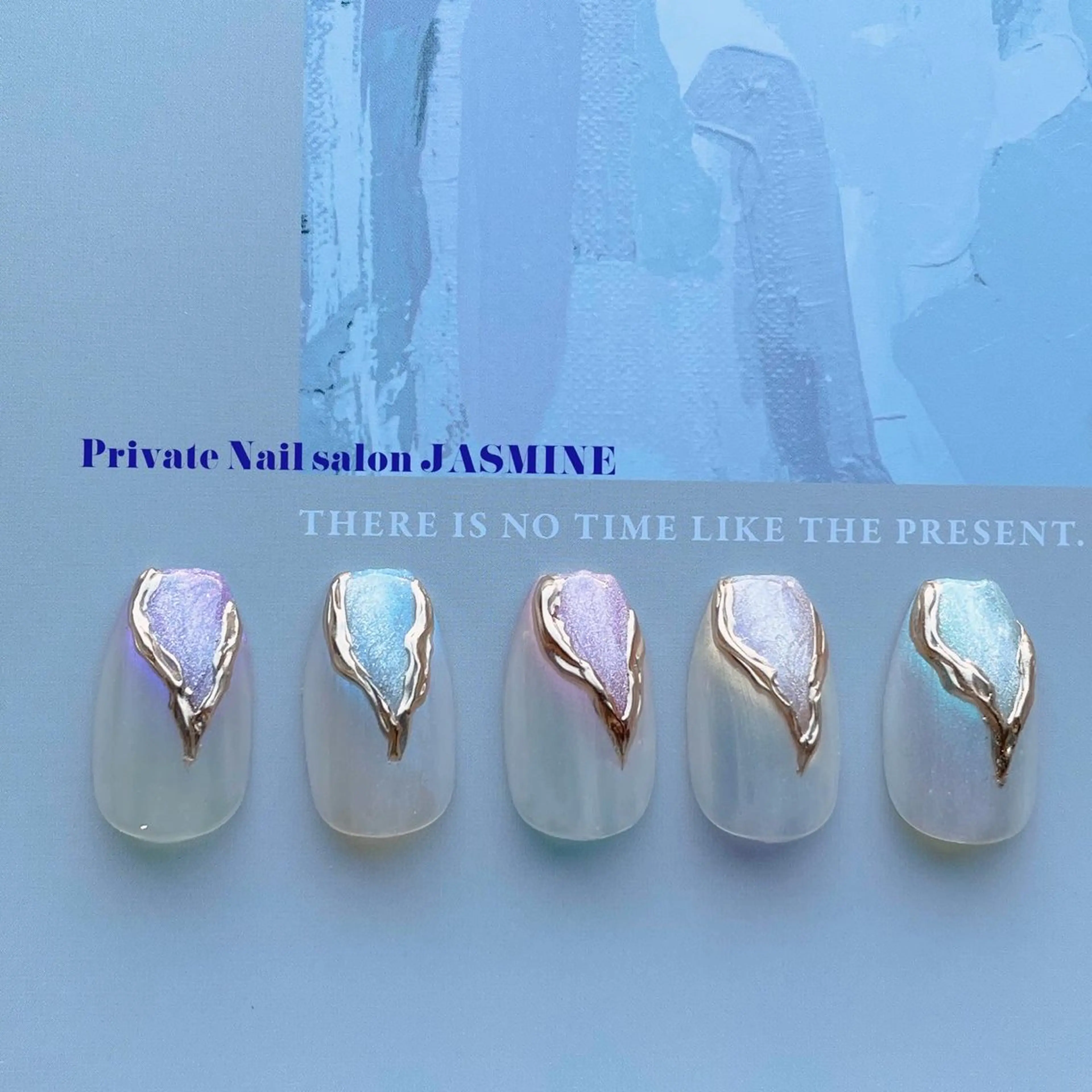 ネイル オーロラネイル マグネットネイル ミラーネイル Nail salon JASMINEのネイルデザイン