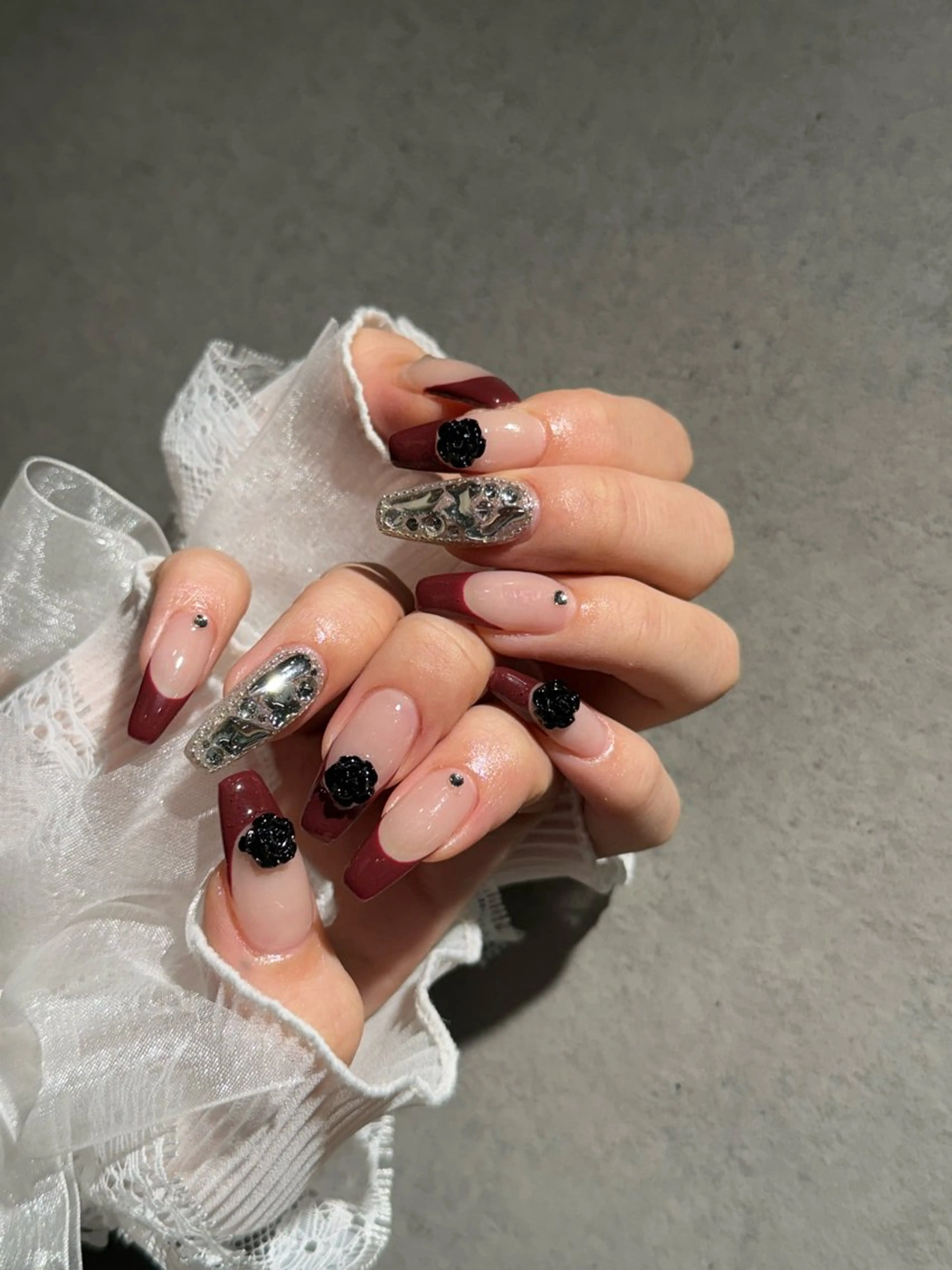 ネイル I-nailロング /ワンホン/キラキラのネイルデザイン