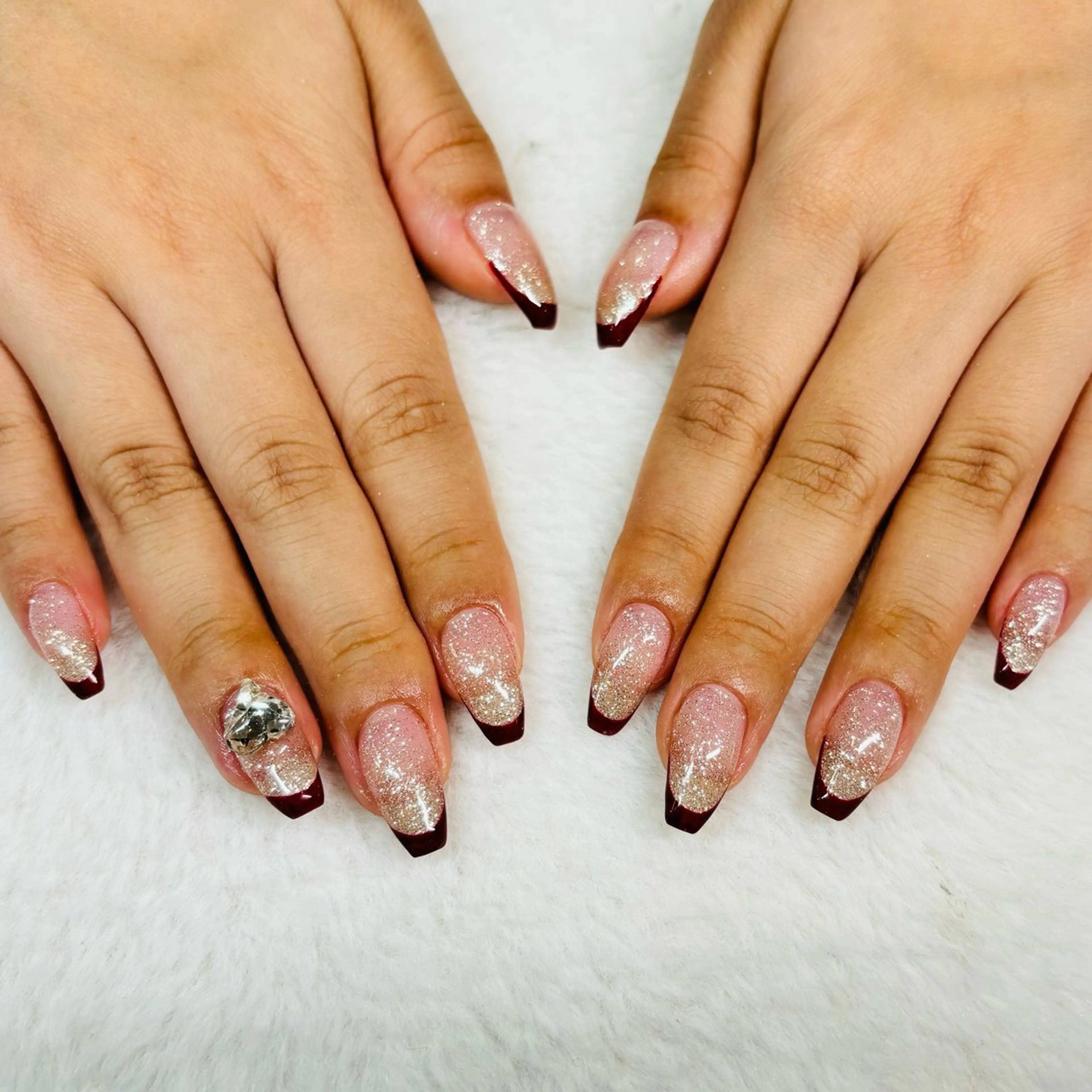 ネイル ボルドー フレンチネイル AngelCoco Tabataのネイルデザイン