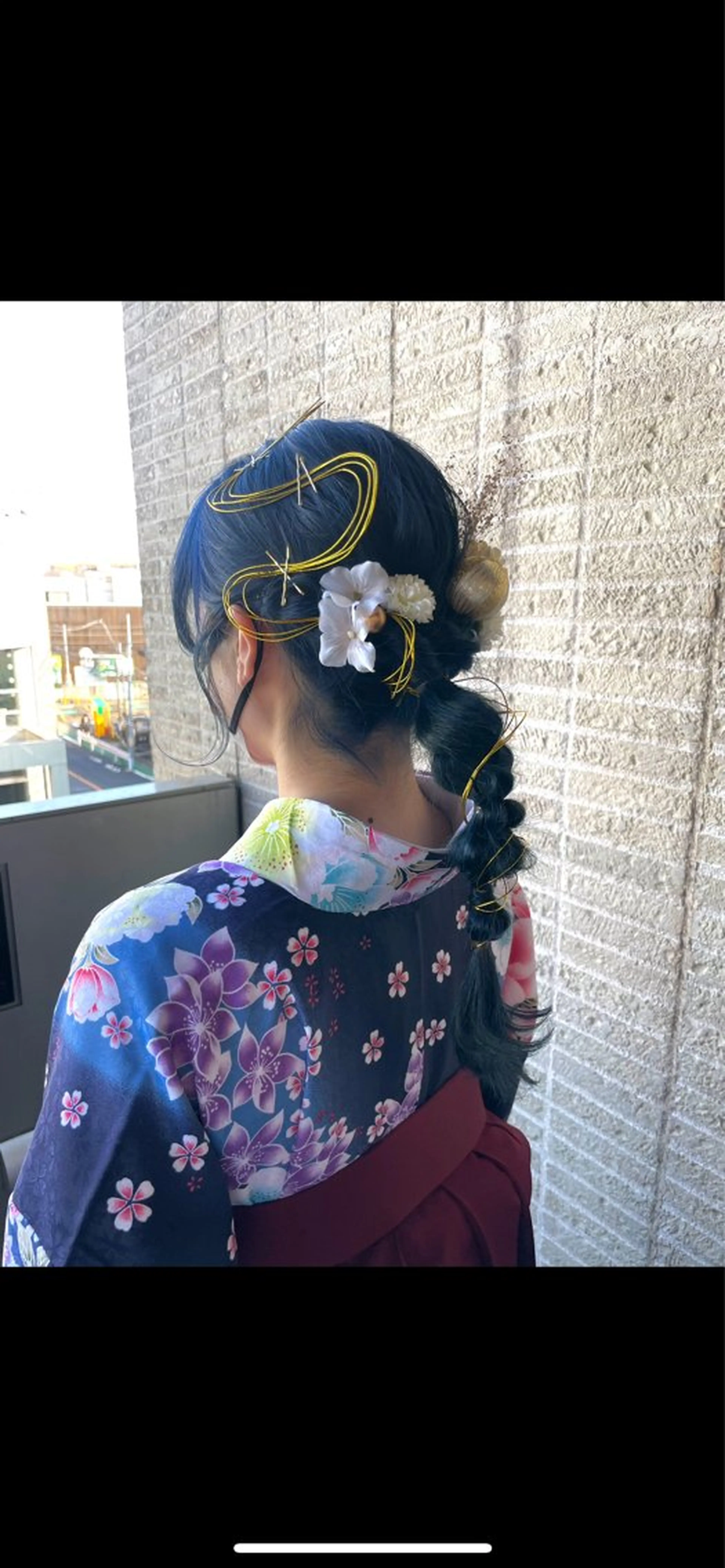 セミロング ヘアアレンジ 着付け 青沼夏未/オリーブ/ 寒色カラーのその他イメージ