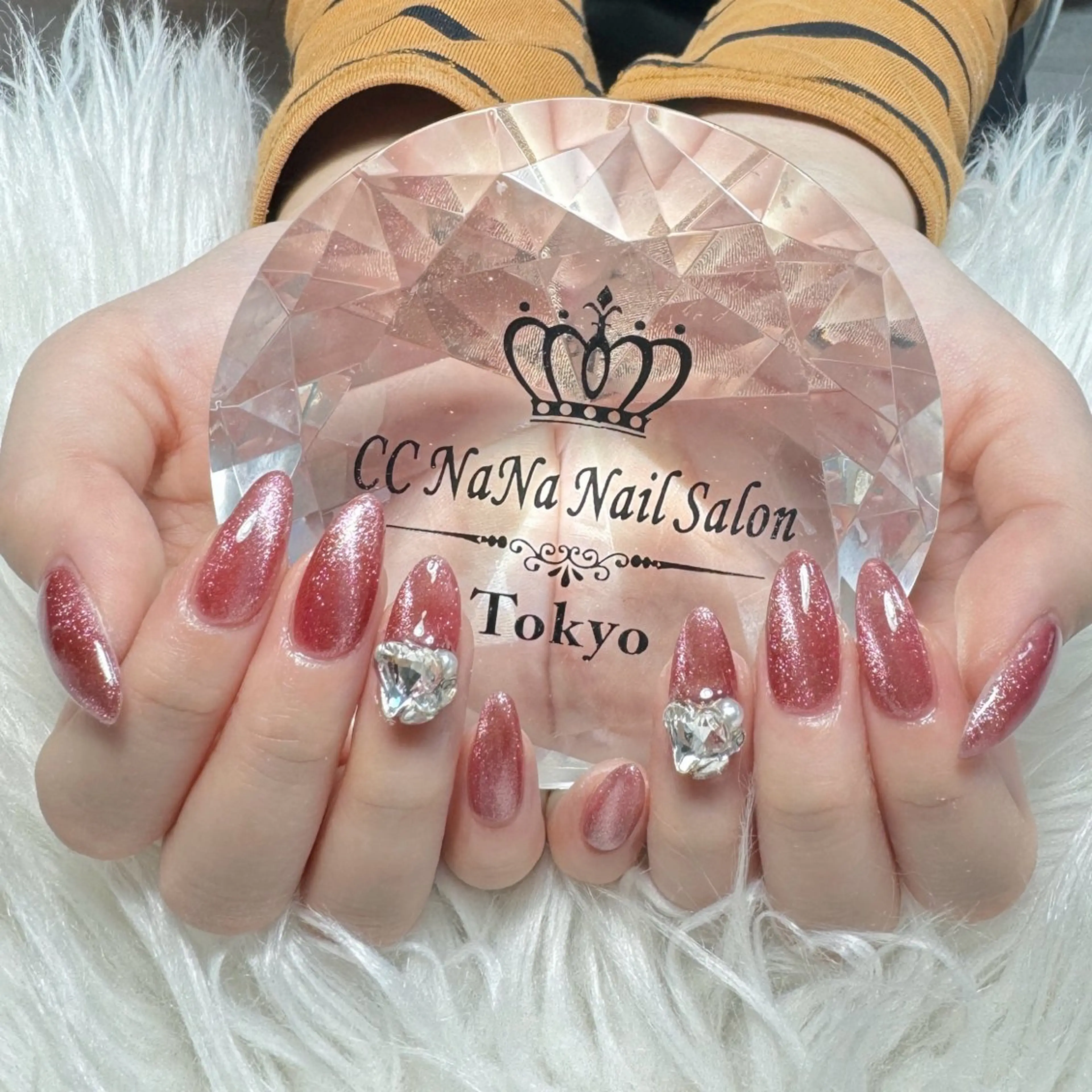 ネイル チークネイル フラッシュネイル ハート キラキラネイル 韓国ネイル ハンドネイル 💎CC・NaNa 韓国風ネイル🌙Cのネイルデザイン