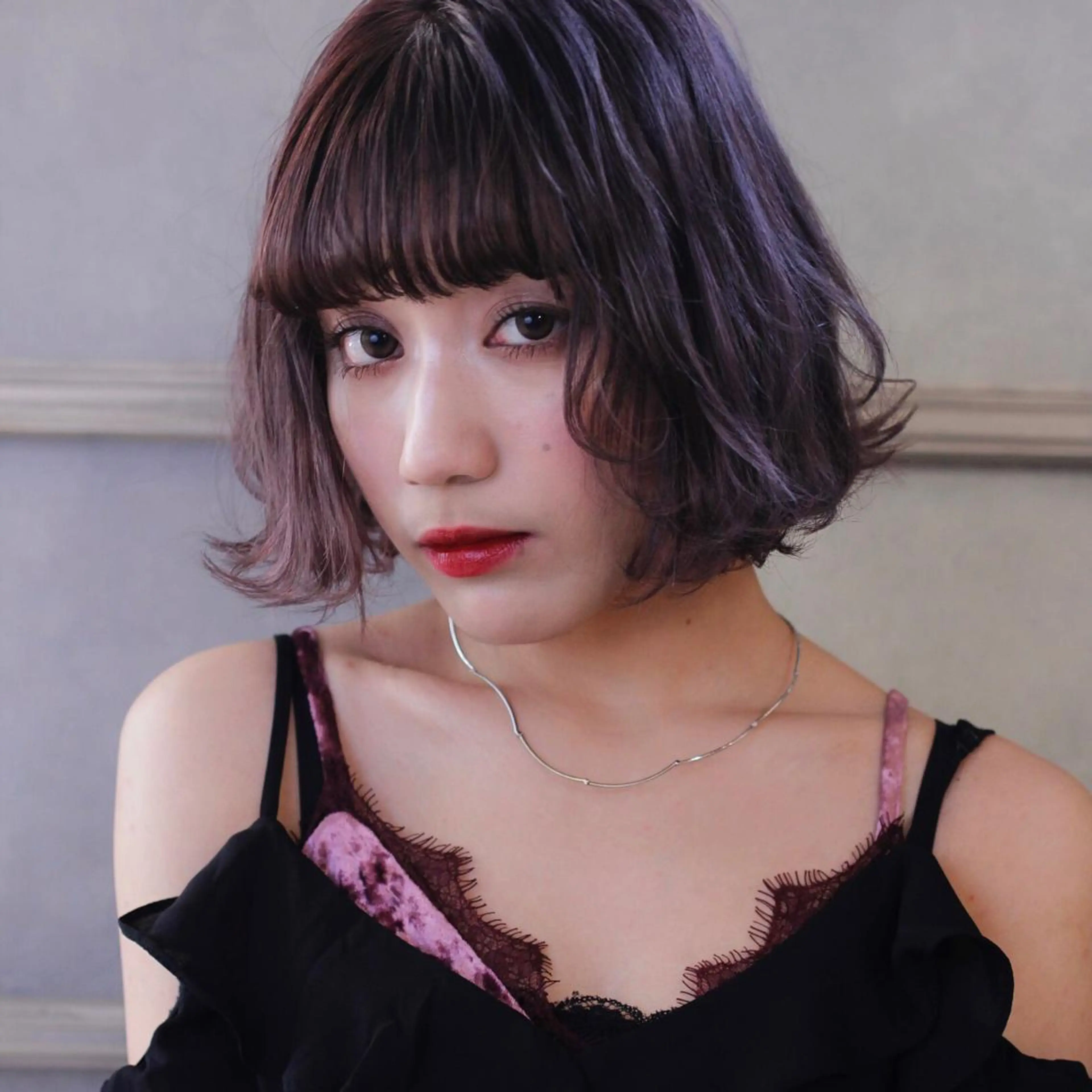 ショート カラー ラベンダーカラー ラベンダーピンク ピンクカラー RUKA 美容院×ネイリストのヘアスタイル