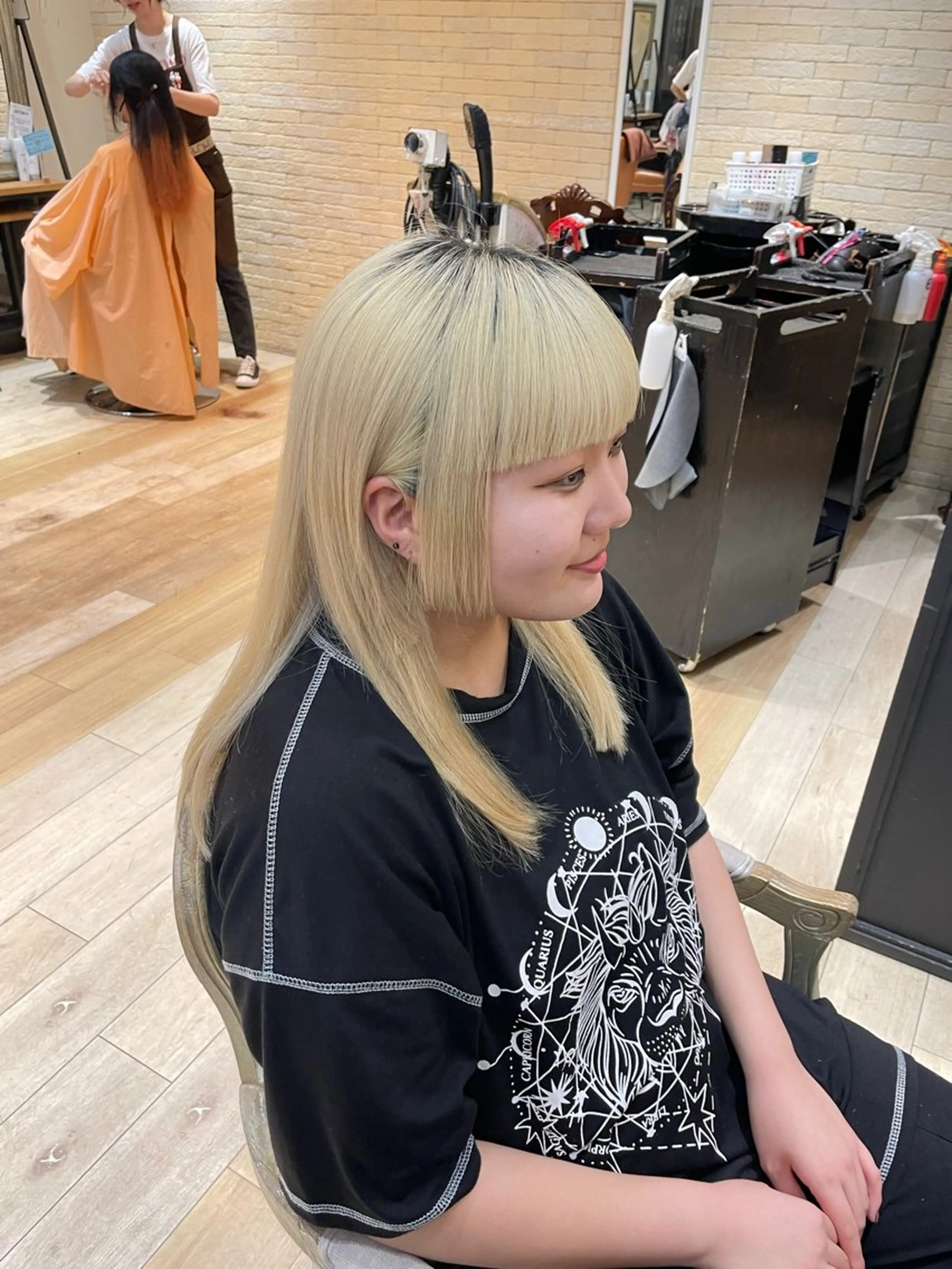 ミディアム 姫カット カット SINCE【シンス】所属・Hika.ハイトーン 髪質改善🩵ᩚ🫧のヘアスタイル