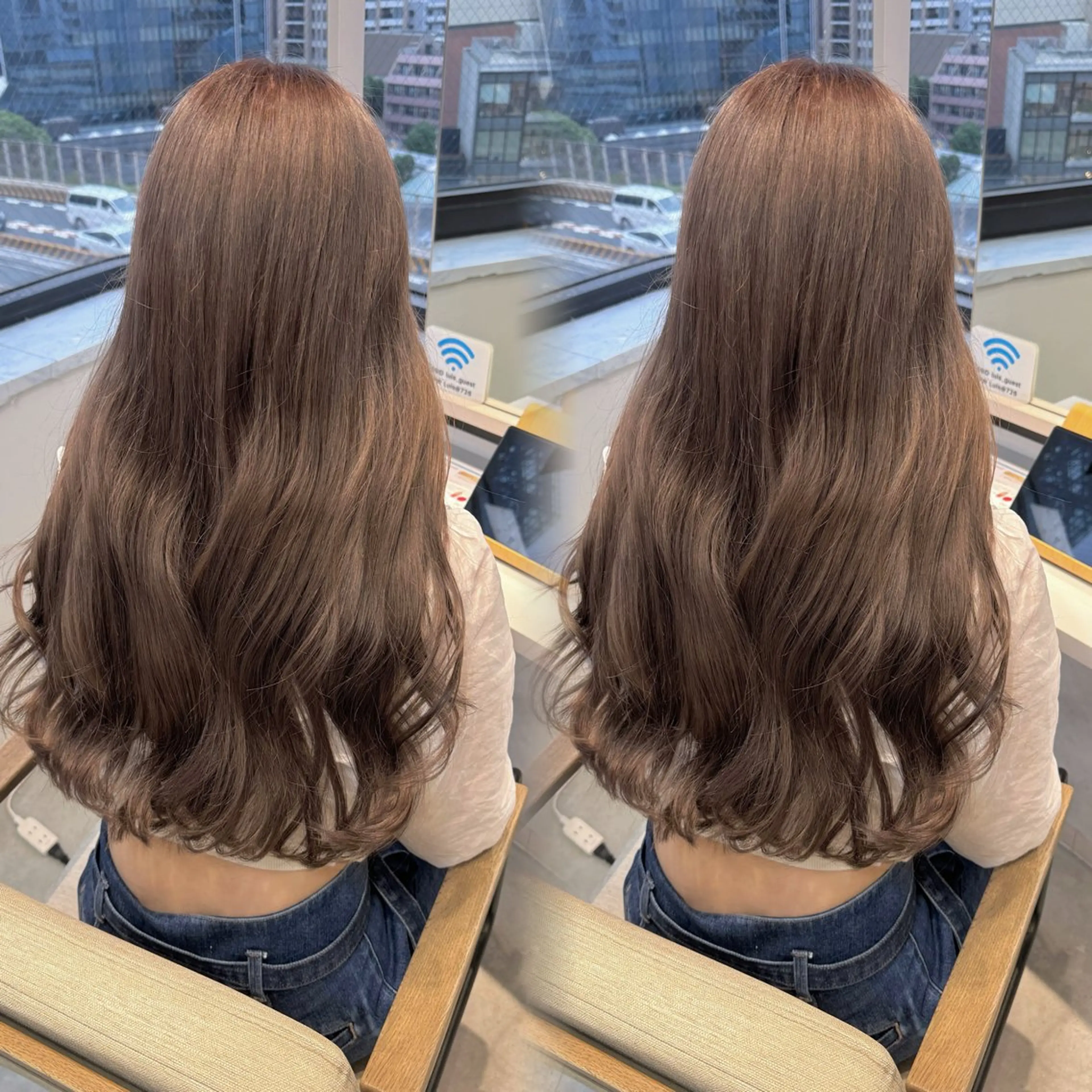 ロング カラー ベージュカラー ブリーチ ケアブリーチ デザインカラー ダブルカラー ヘアカラー トリートメント fuka/梅田/ ミルクティーベージュのヘアスタイル