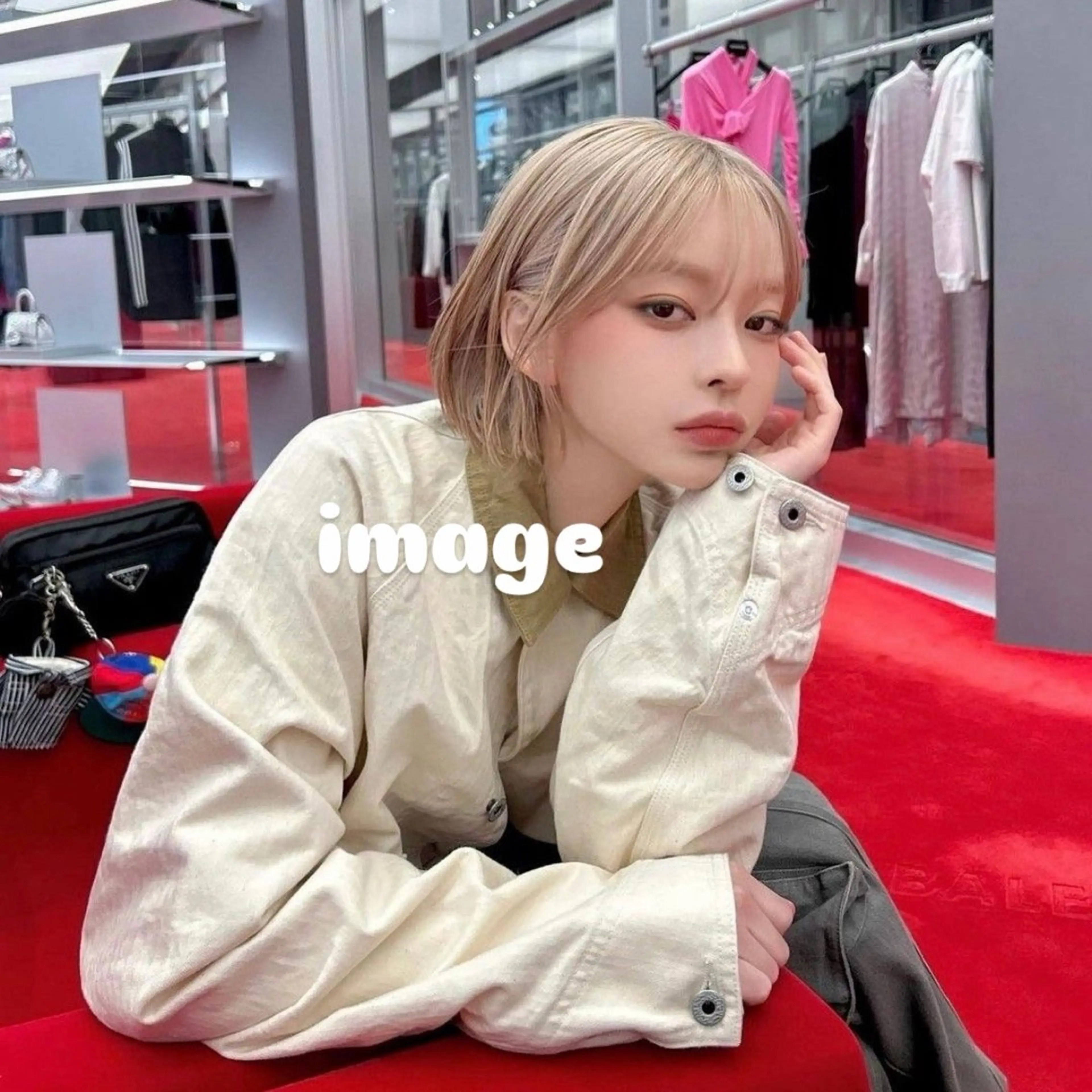 ミディアム カラー ハイトーンカラー ボブ 韓国風ヘア カット ヘアカラー 韓国ボブ☆メンズ カットYUTOのヘアスタイル