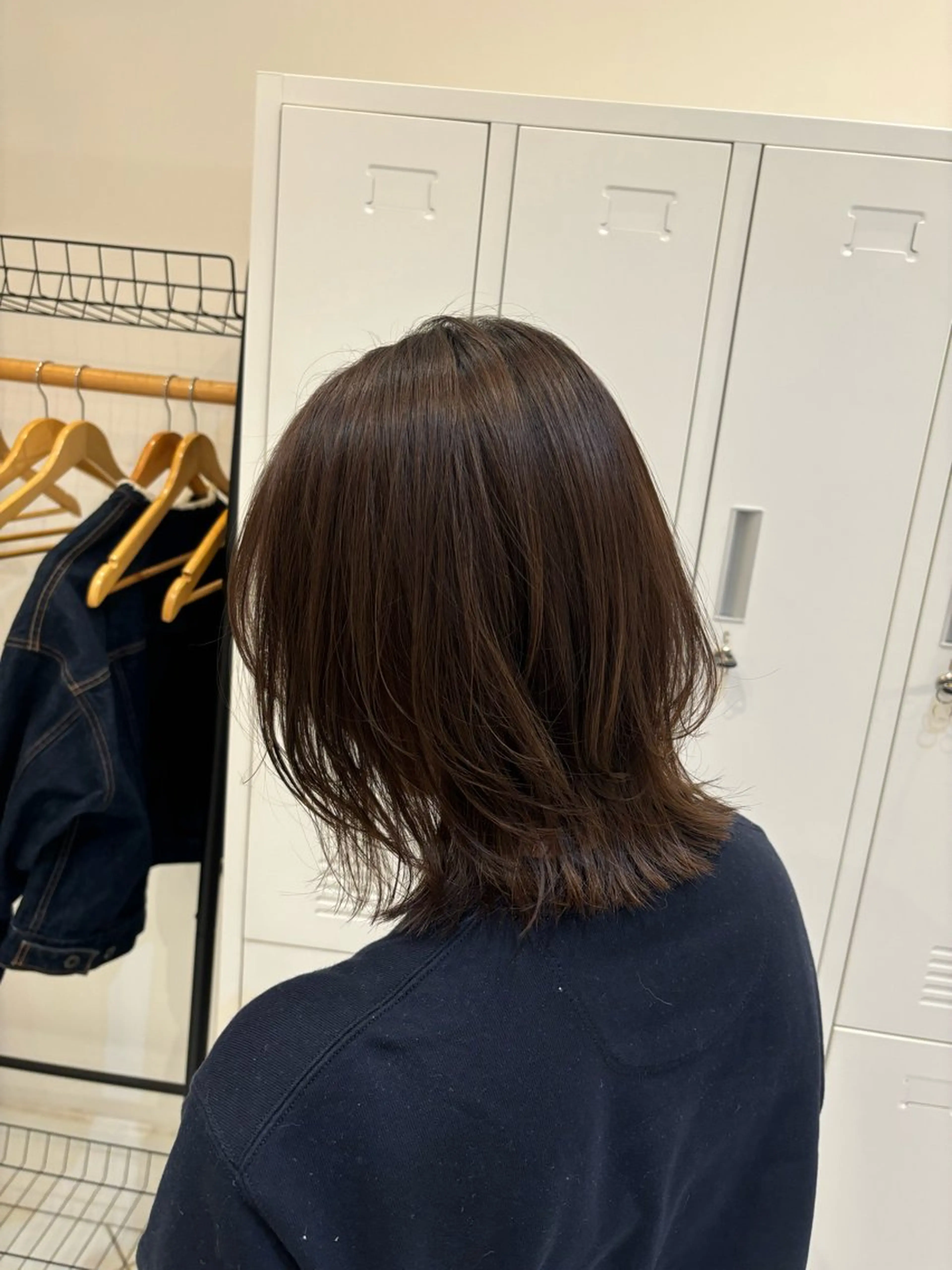 ミディアム くびれヘア くびれレイヤー レイヤーカット 外ハネヘア 大船/ハイライト Kananiのヘアスタイル