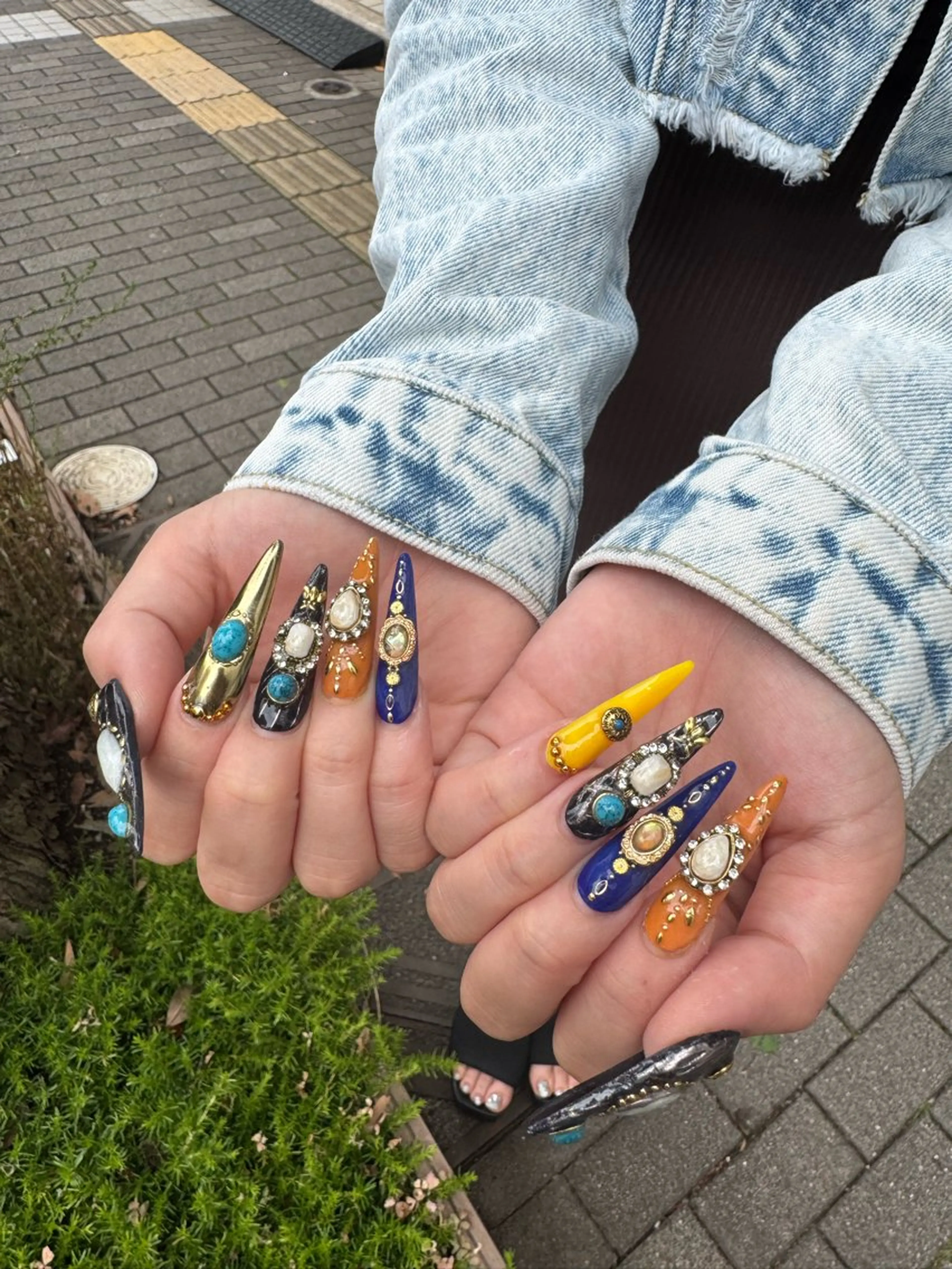 ネイル ロングネイル スカルプネイル ハンドネイル Nail salon LUCAS,K 《ネイルサロンルーカス》千葉中央 スカルプ所属・LUCAS 千葉 AOI💅🏾💕のネイルデザイン