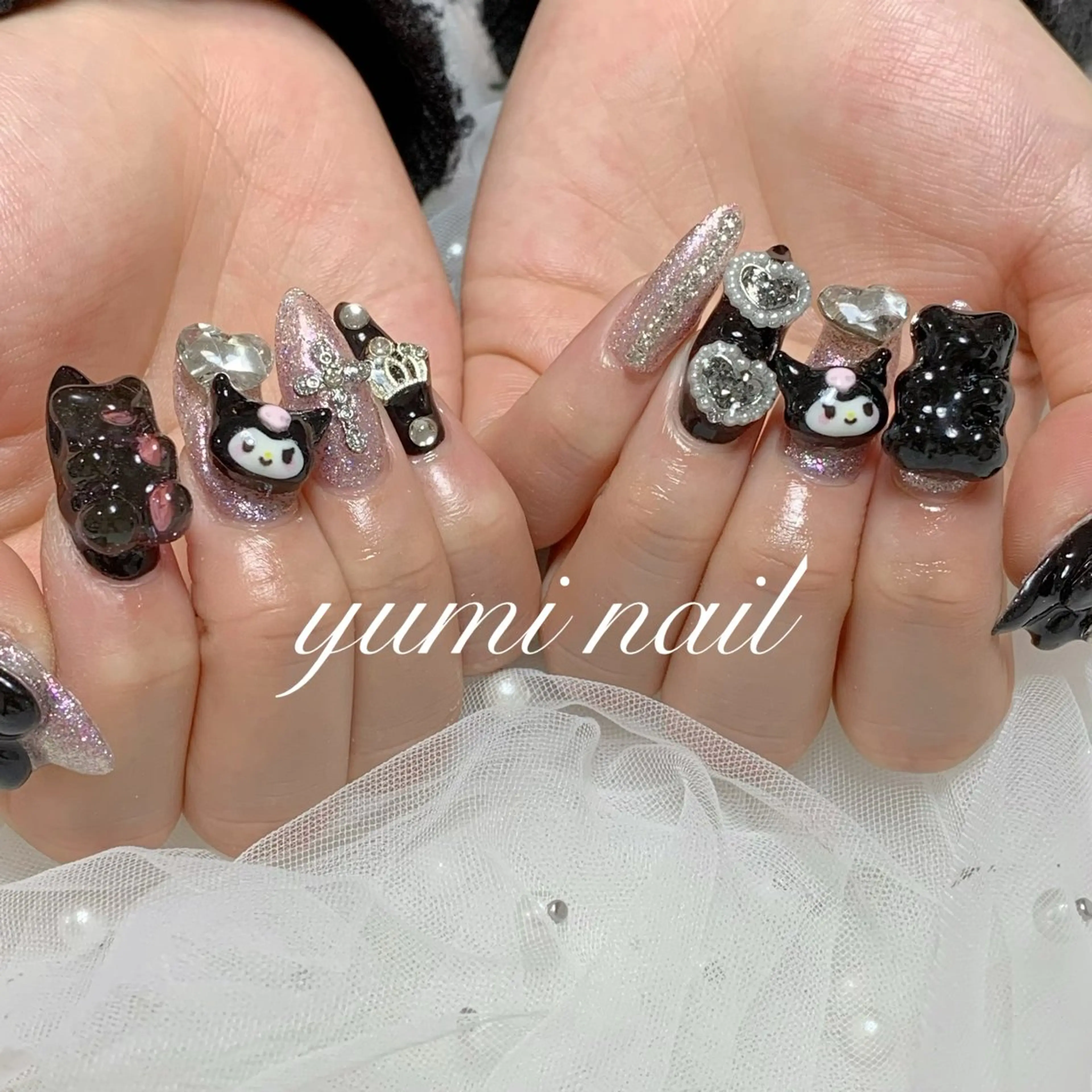 ネイル shineジェル& チップ長さだしのネイルデザイン