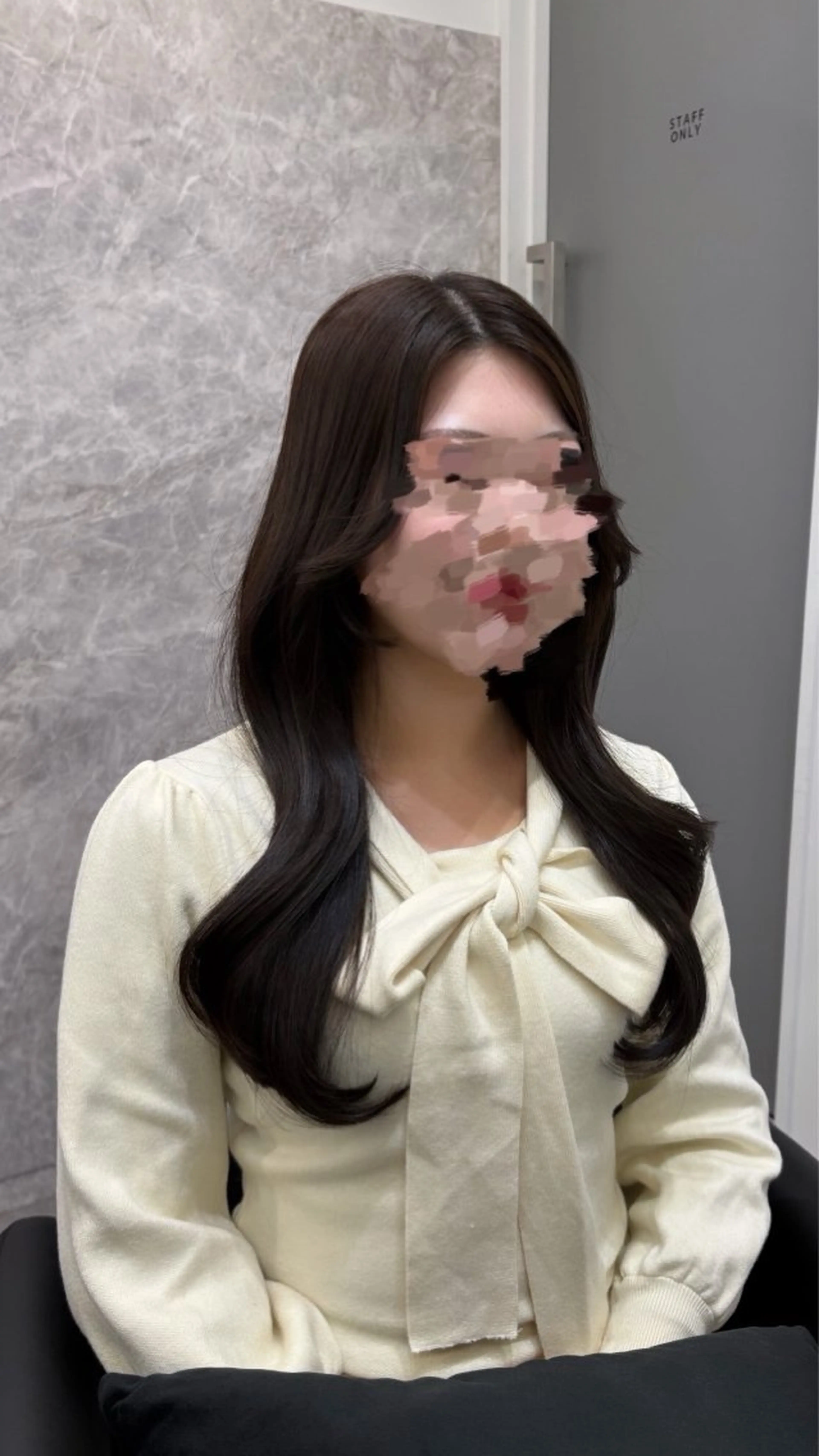 ロング カット ヘアカラー 縮毛矯正 トリートメント 酸性縮毛矯正 Coreすずのヘアスタイル