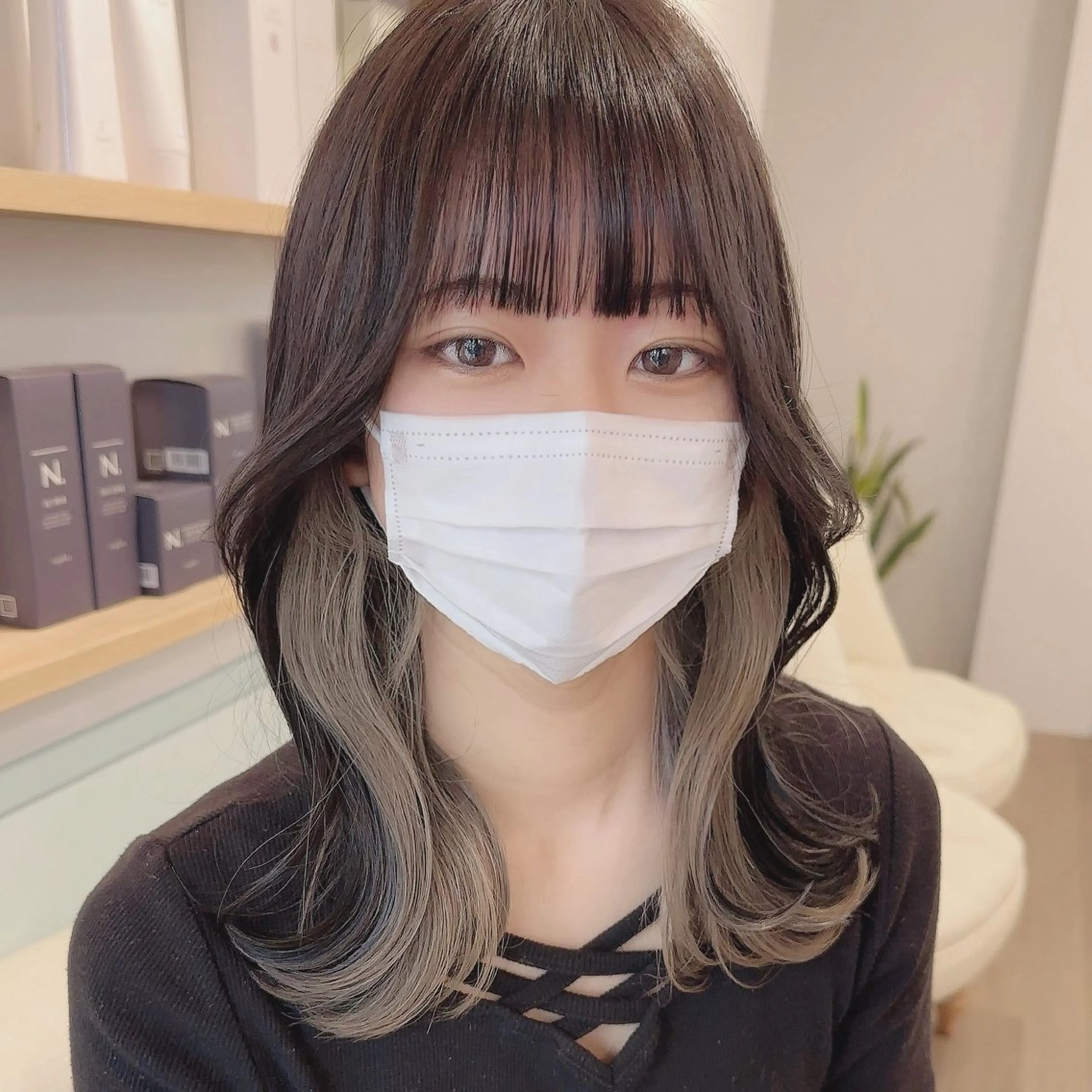 ロング カラー インナーカラー 韓国ヘア🖤 YURINAのヘアスタイル