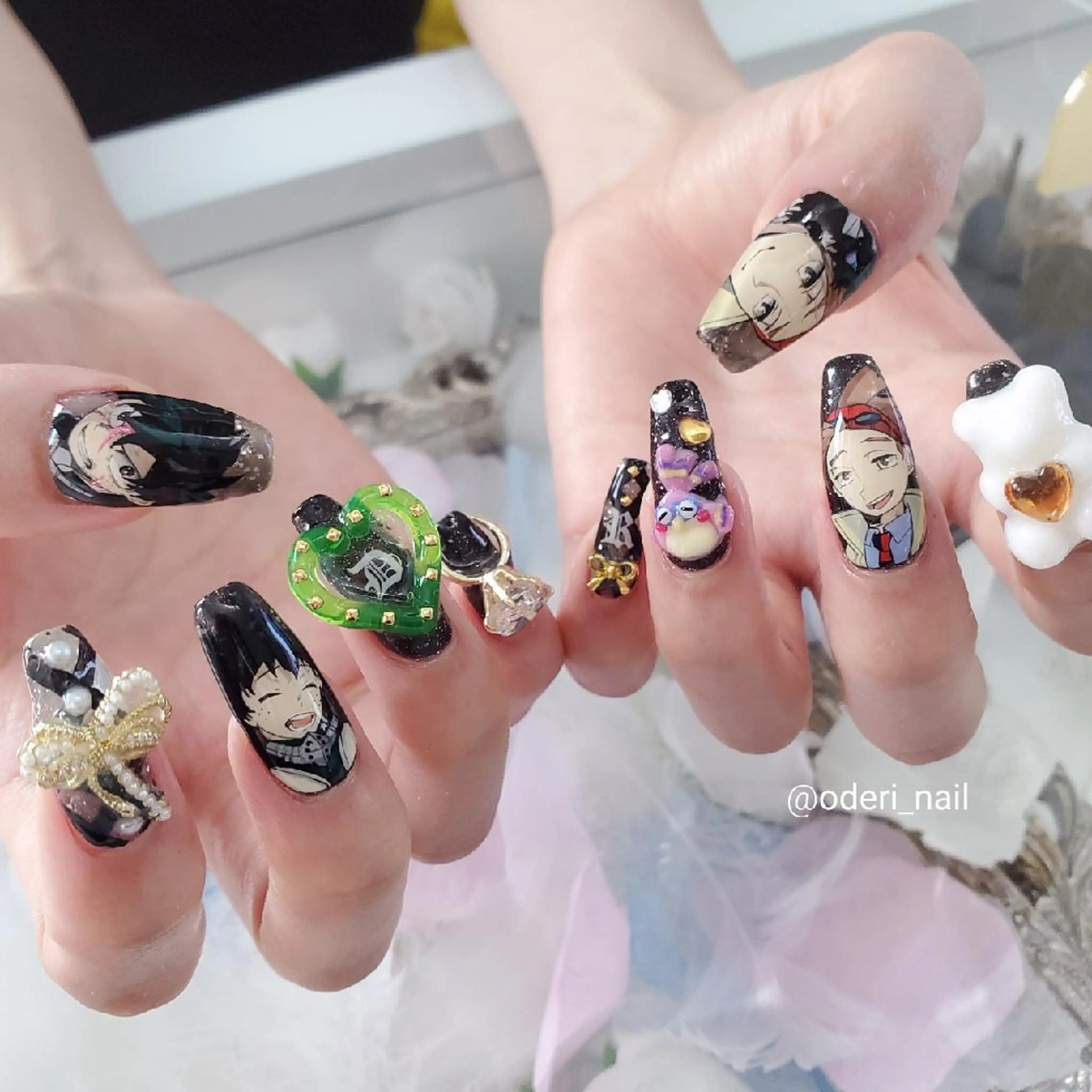 ネイル アートネイル ジェルネイル グリーン おで@ oderi_nailのネイルデザイン