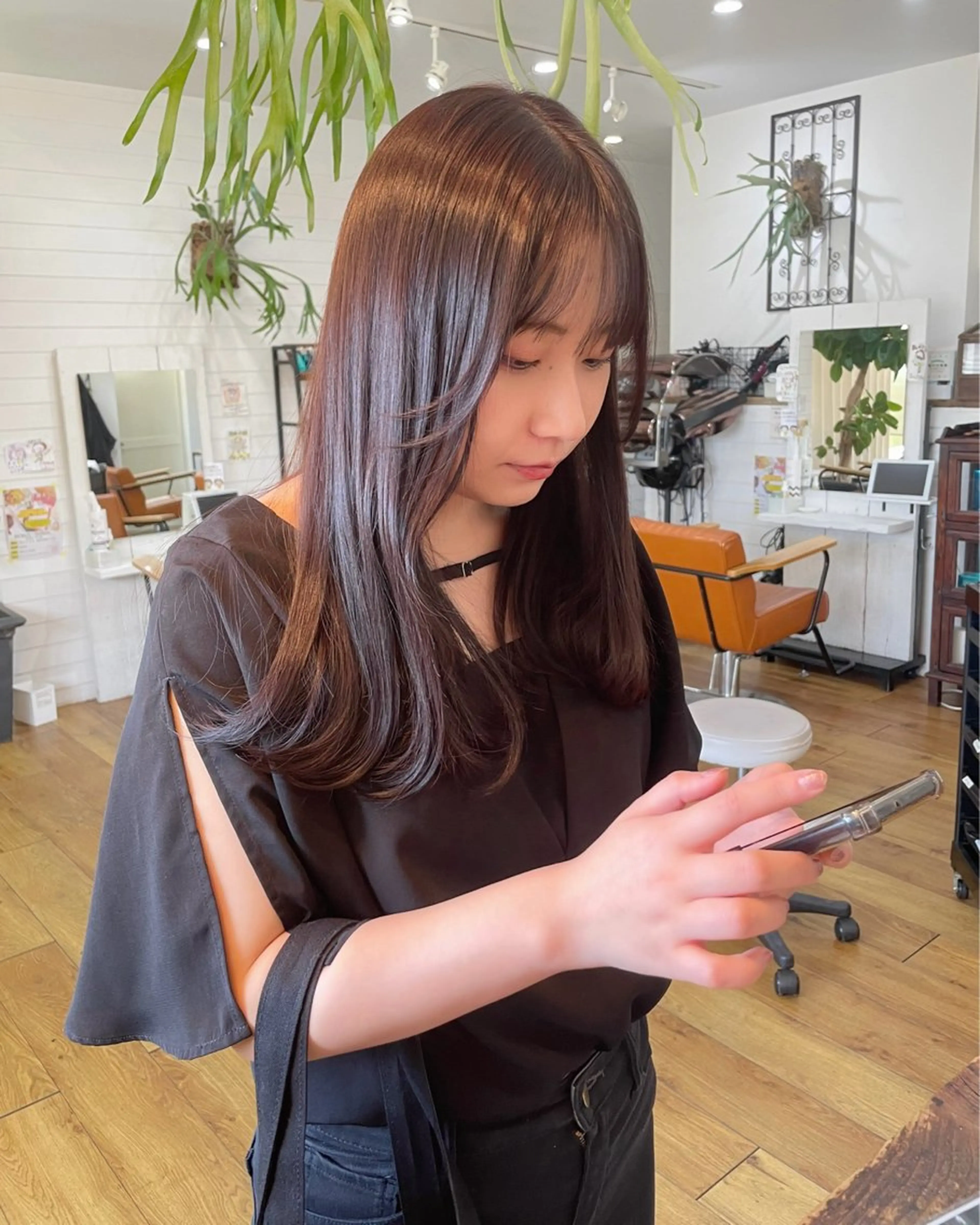 セミロング カラー 奥田 誠司のヘアスタイル