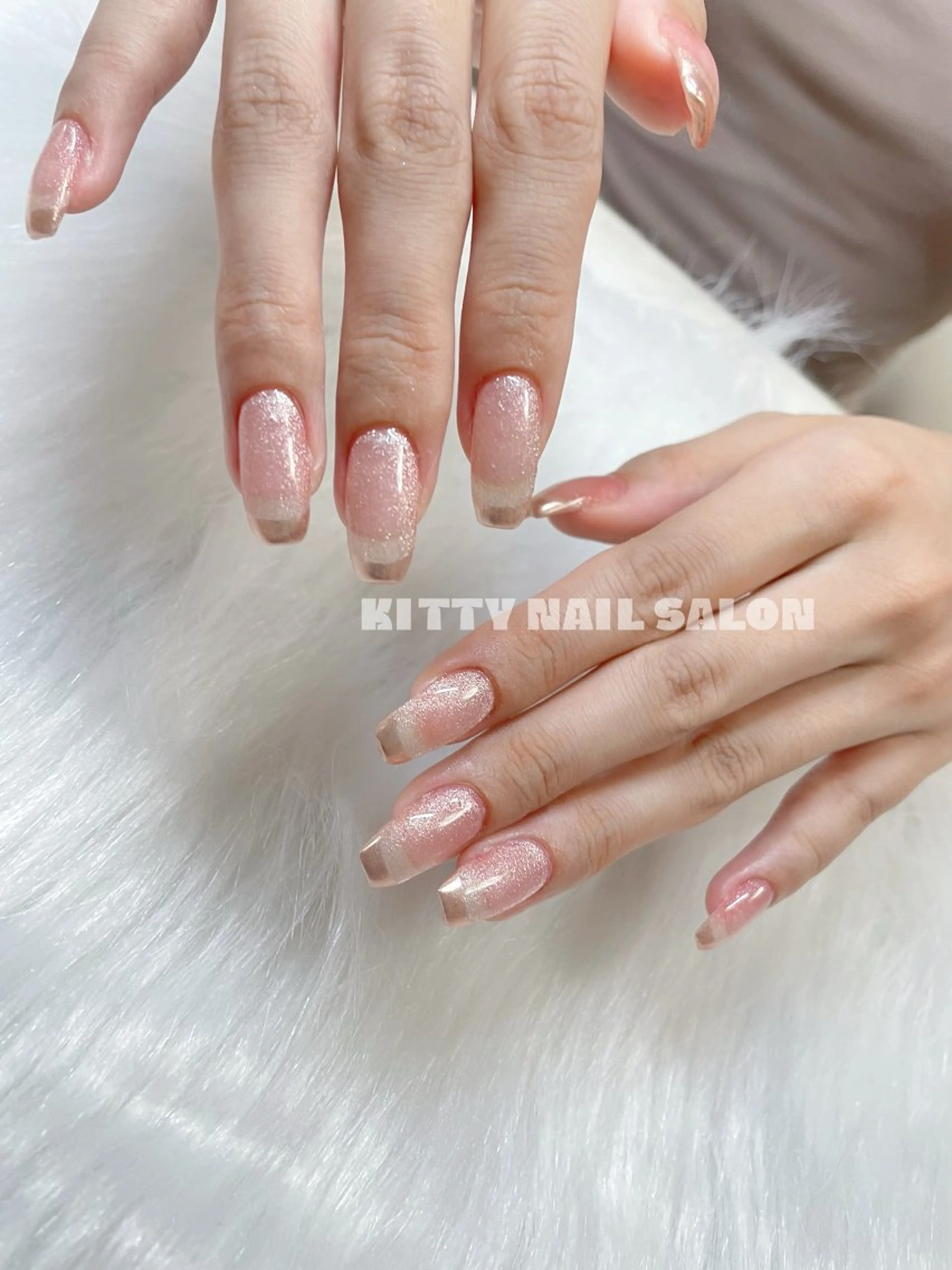 ネイル アートネイル フレンチネイル グラデーション 韓国ネイル マグネットネイル kitty nail salonのネイルデザイン