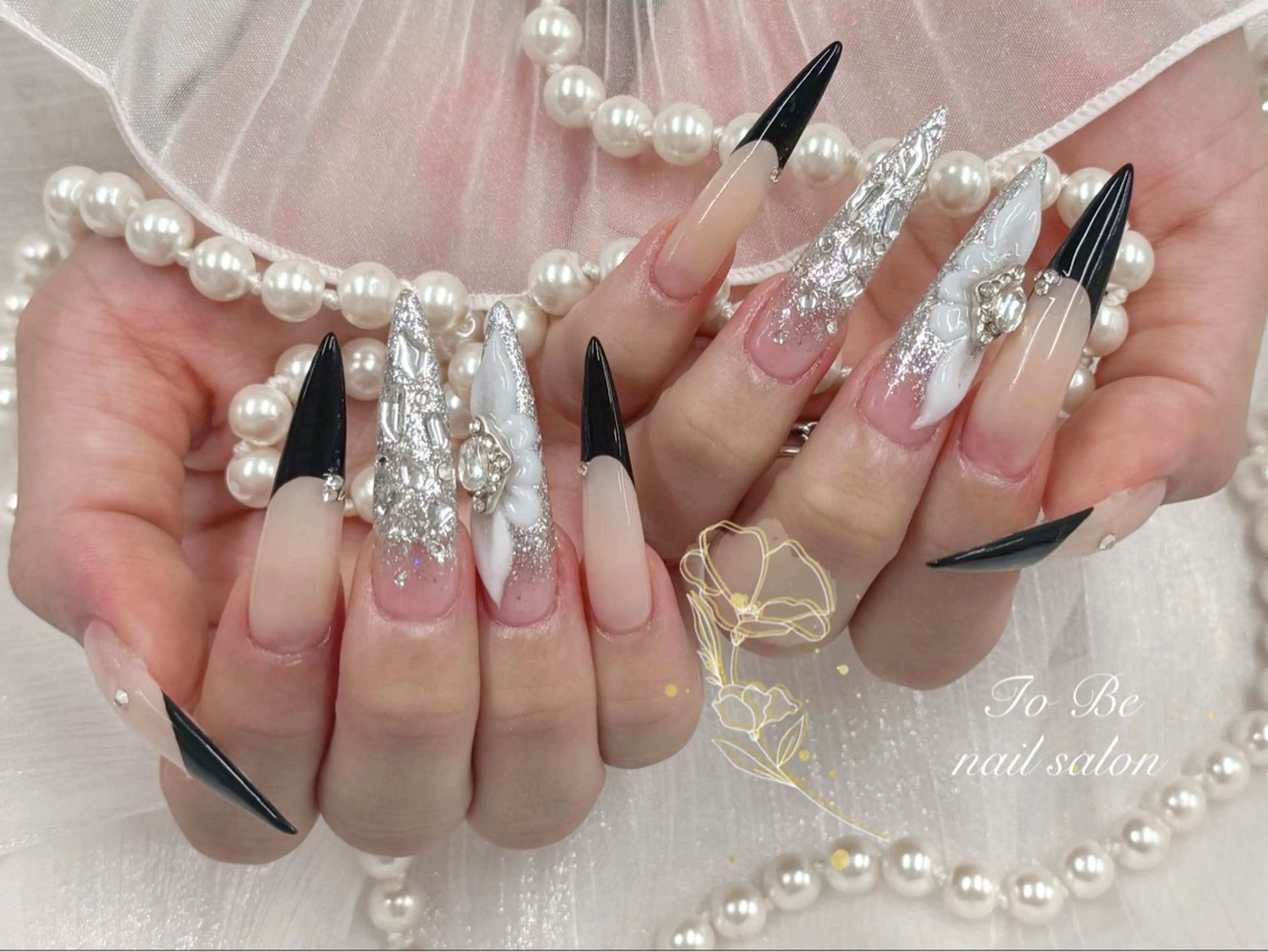 ロング ハンドネイル Nail Salon To Be珈月のネイルデザイン