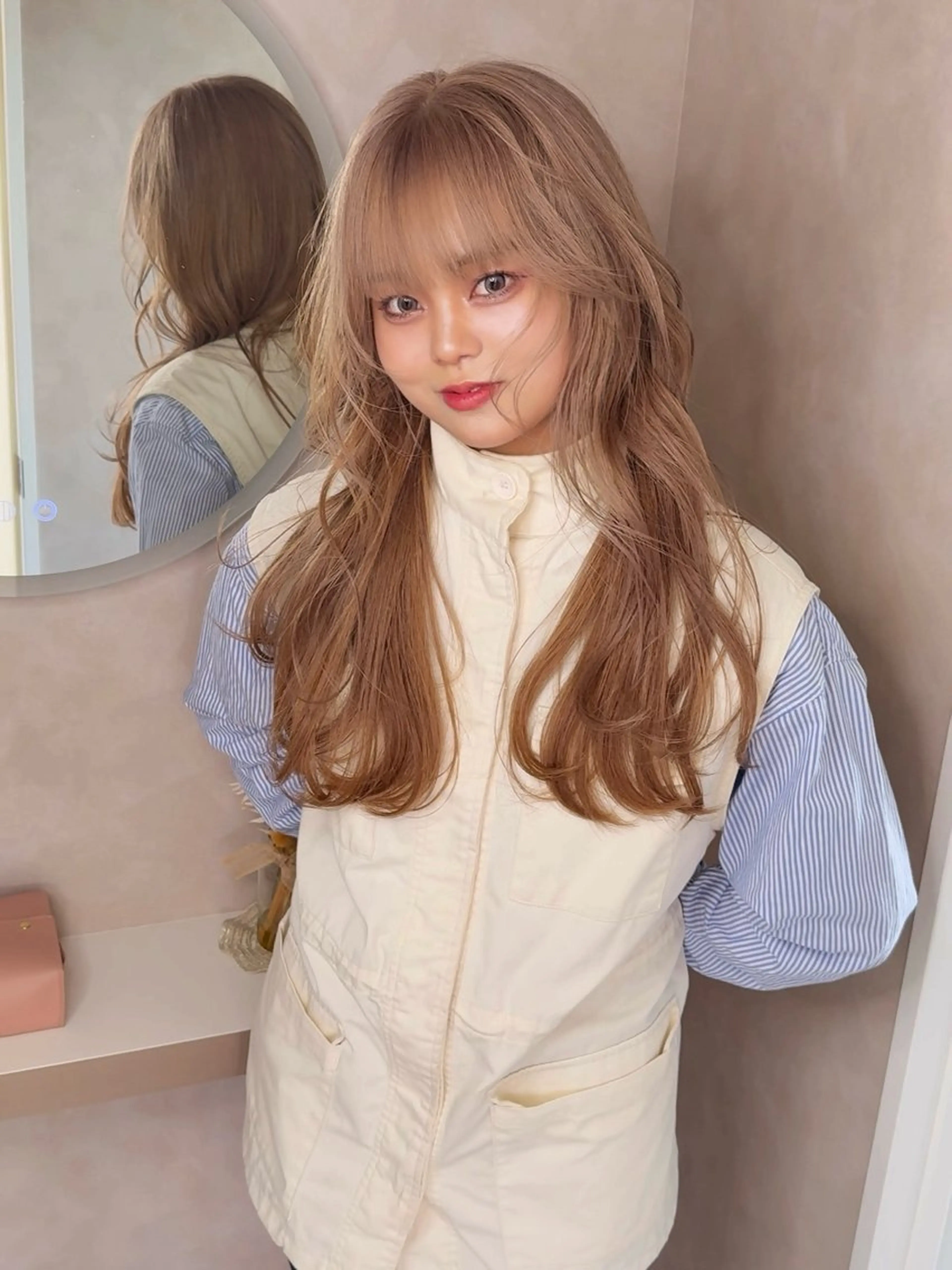 ロング カラー カット ヘアカラー トリートメント ダメージレスブリーチ HIROSHIのヘアスタイル