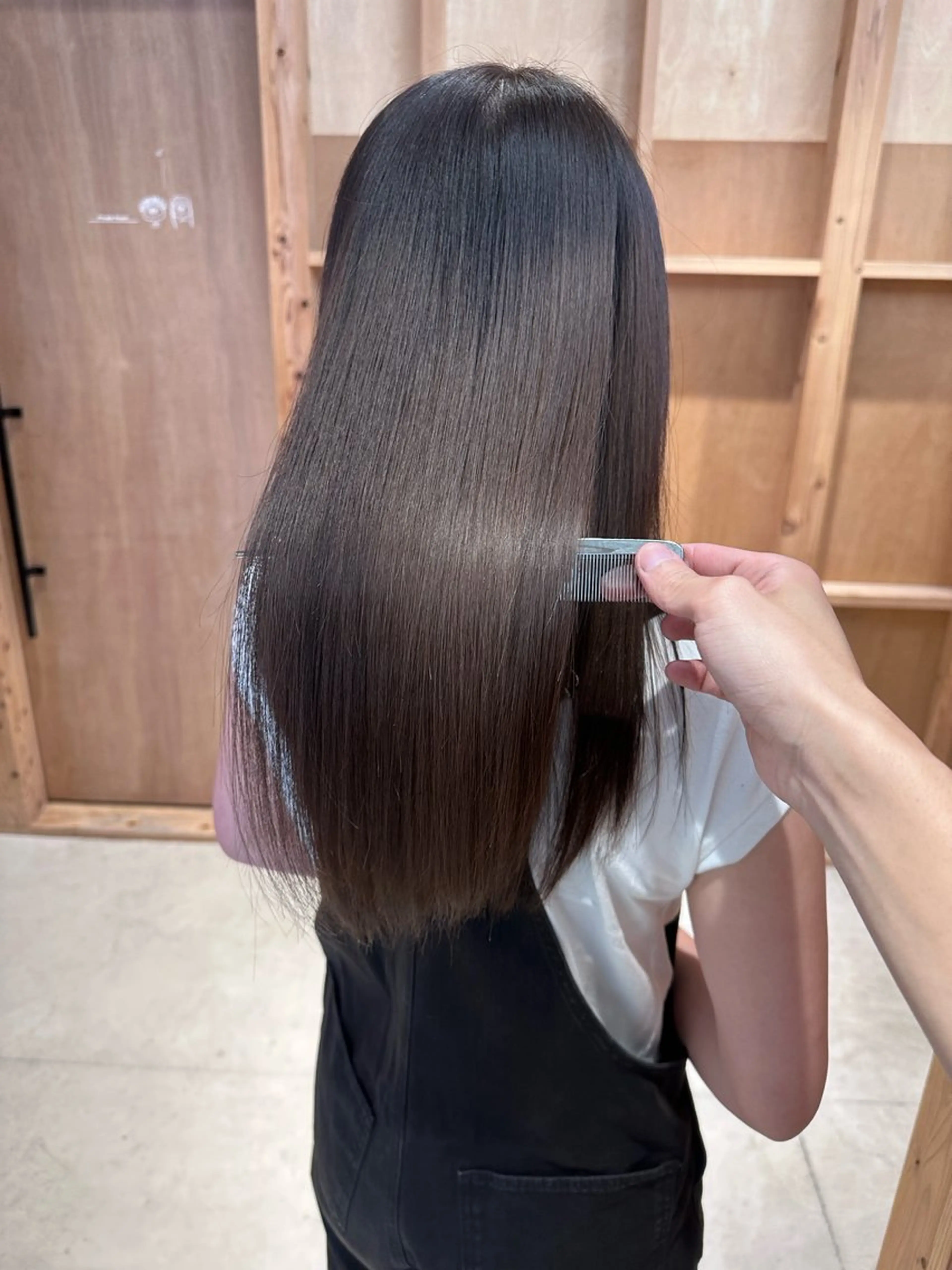 ロング カット 縮毛矯正 トリートメント 韓国ヘア/ワンホン ちひろのヘアスタイル