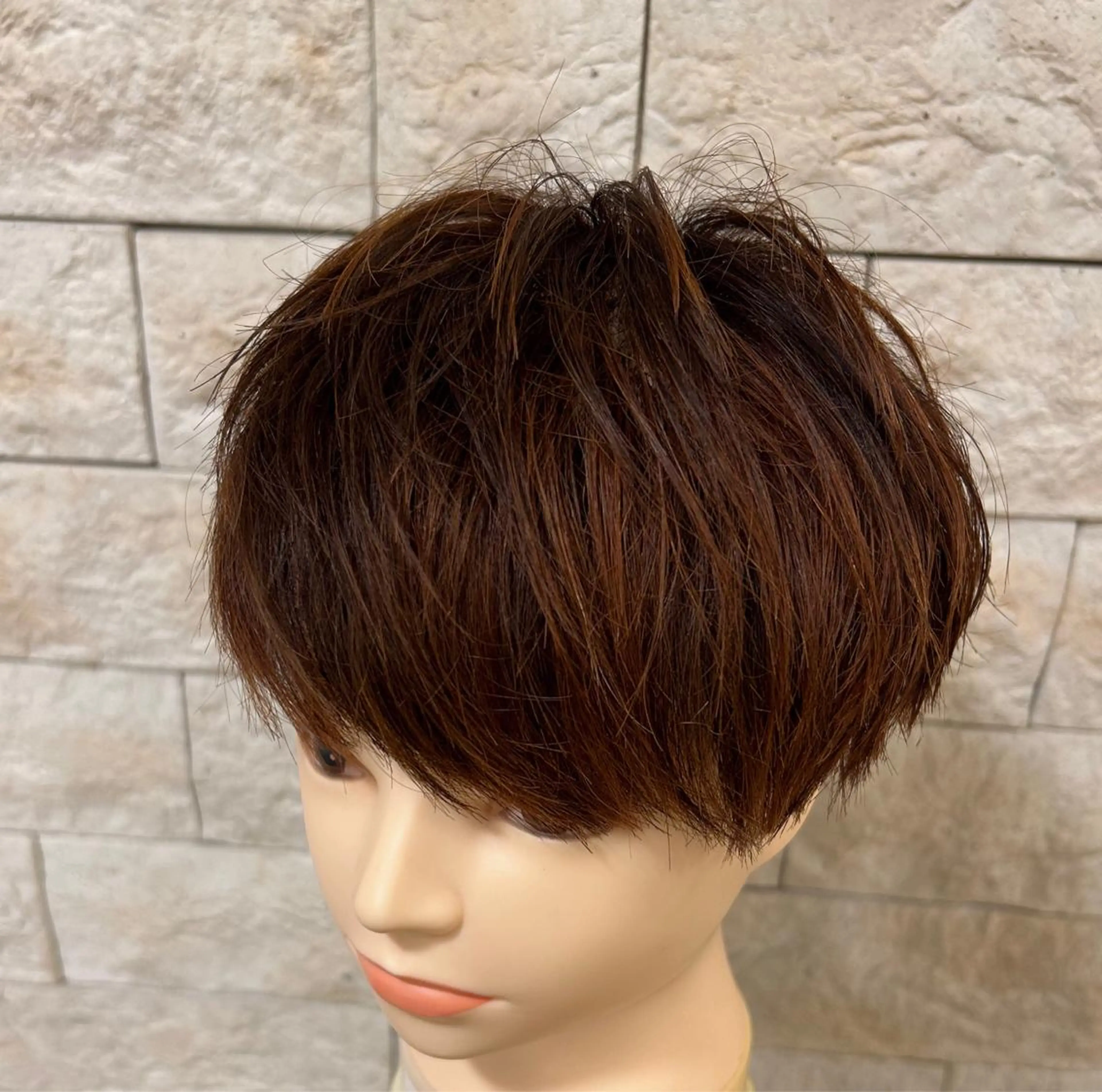 ミディアム カラー メンズ ブラウンカラー カット ヘアカラー カットサロンタカハシ所属・メンズカット カズマ 理容のヘアスタイル