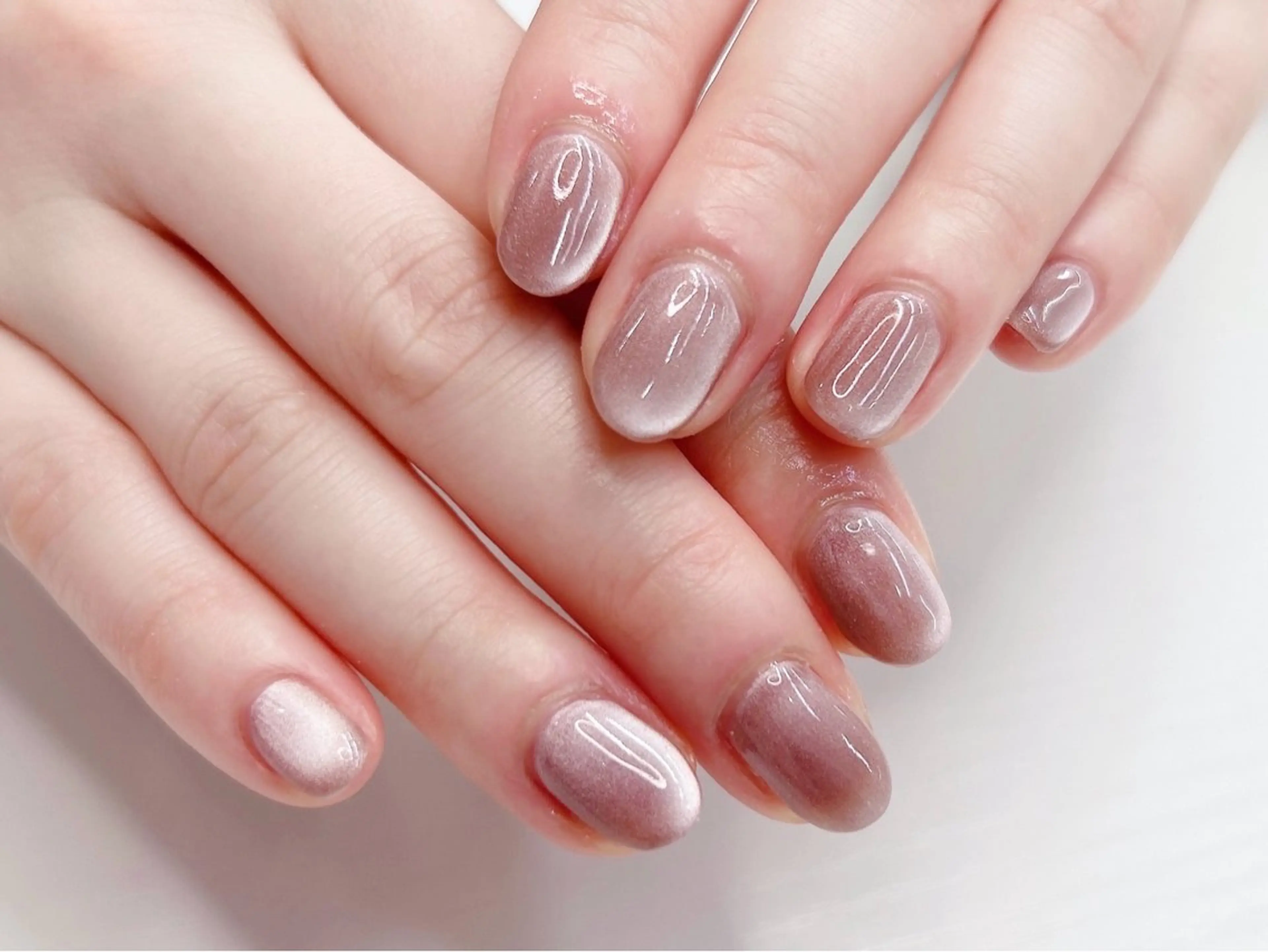 ネイル 桜ネイル キラキラネイル マグネットネイル ワンカラーネイル ピンク Forca total studio所属・Forca Airaのネイルデザイン