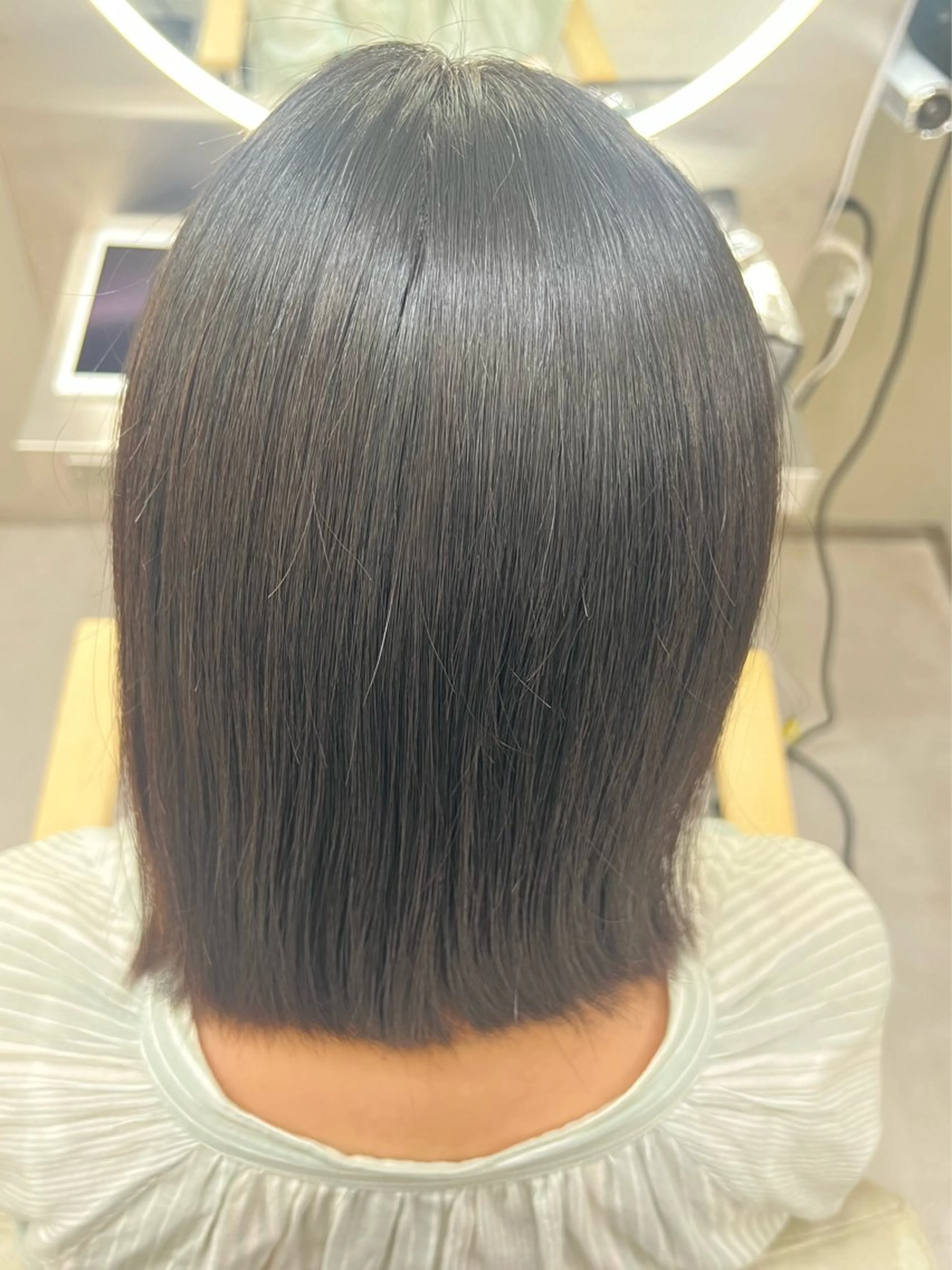 ミディアム 縮毛矯正 艶ワンカラー♡ ゆうかのヘアスタイル