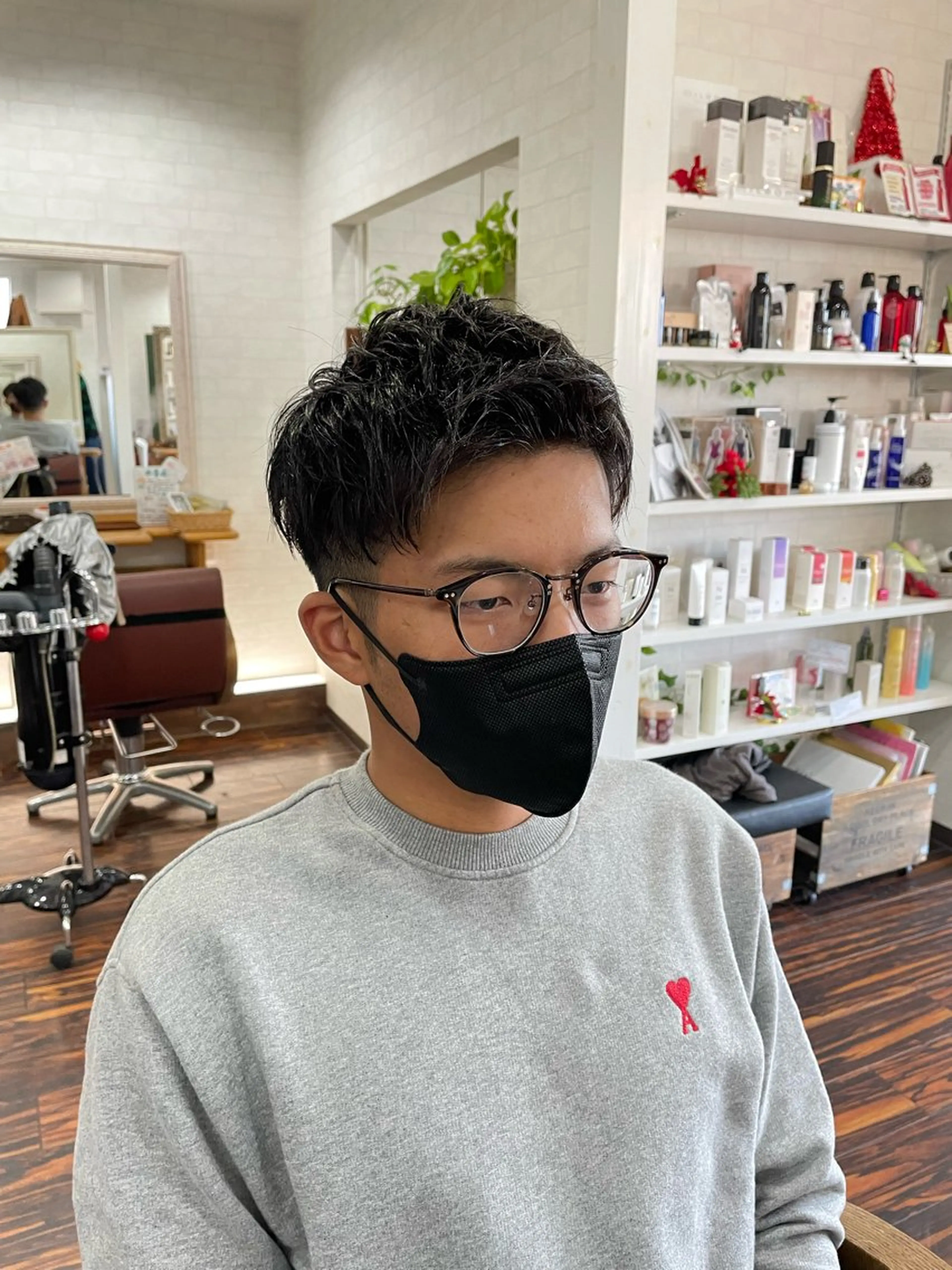 ショート メンズ アップバング ツーブロック ショートヘア Hair create Mano所属・堀一樹/ メンズヘア/パーマのヘアスタイル