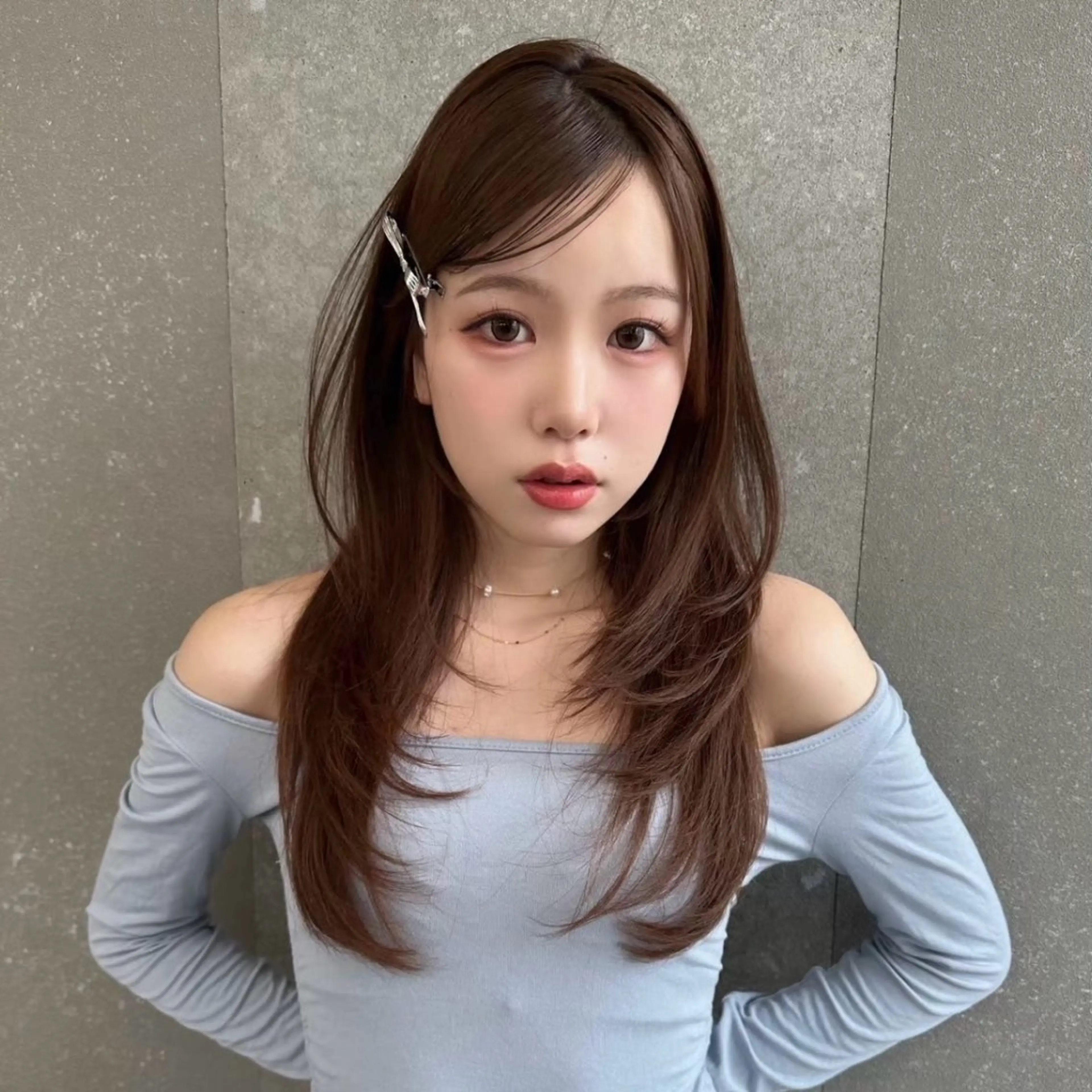 ロング カラー 顔周りカット レイヤーカット カット ヘアカラー トリートメント 🍒ブリーチなしカラ ー／Sakura🍒のヘアスタイル