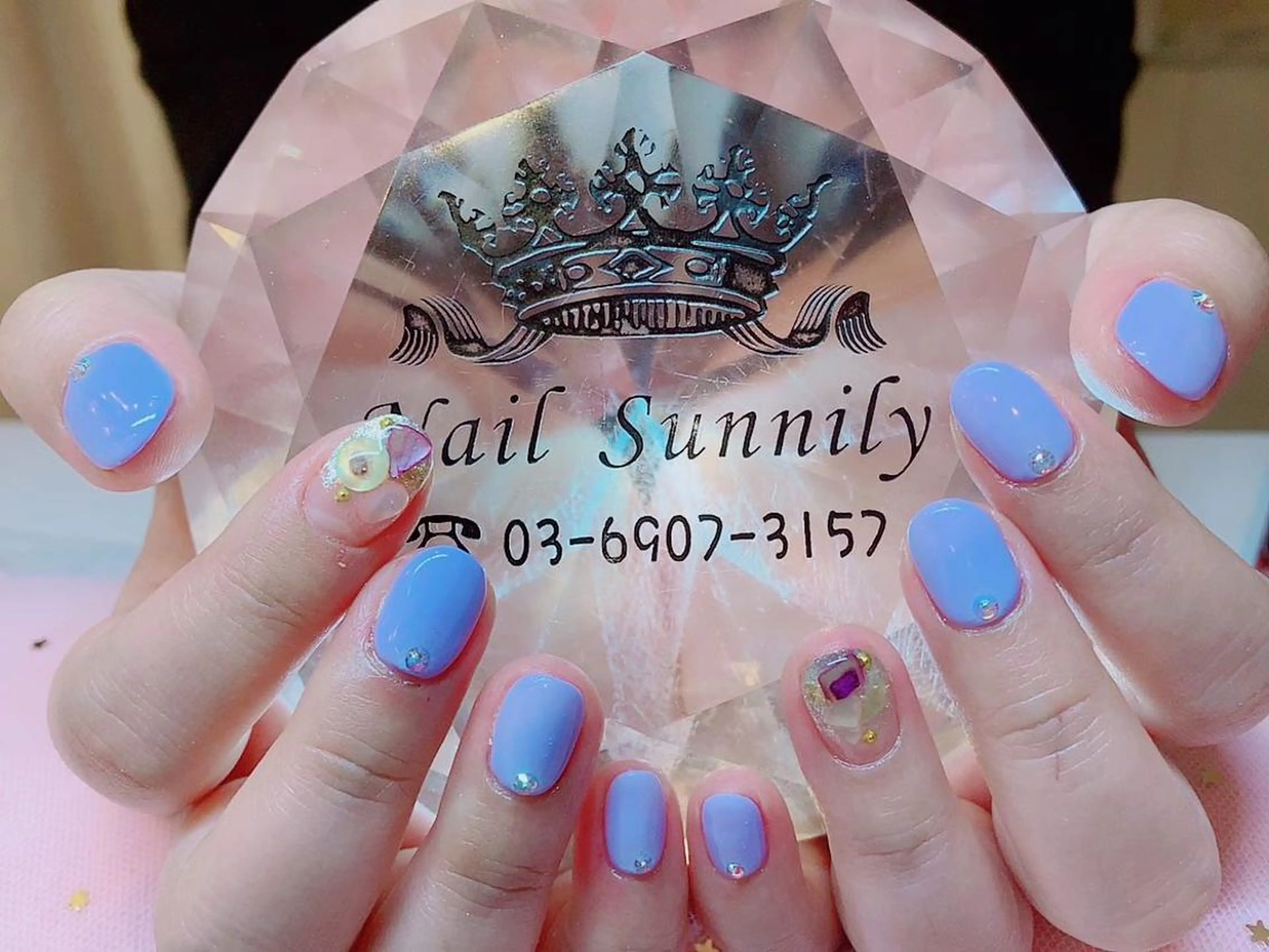 ネイル ストーンネイル 長さだし専門店 M2　rikaのネイルデザイン