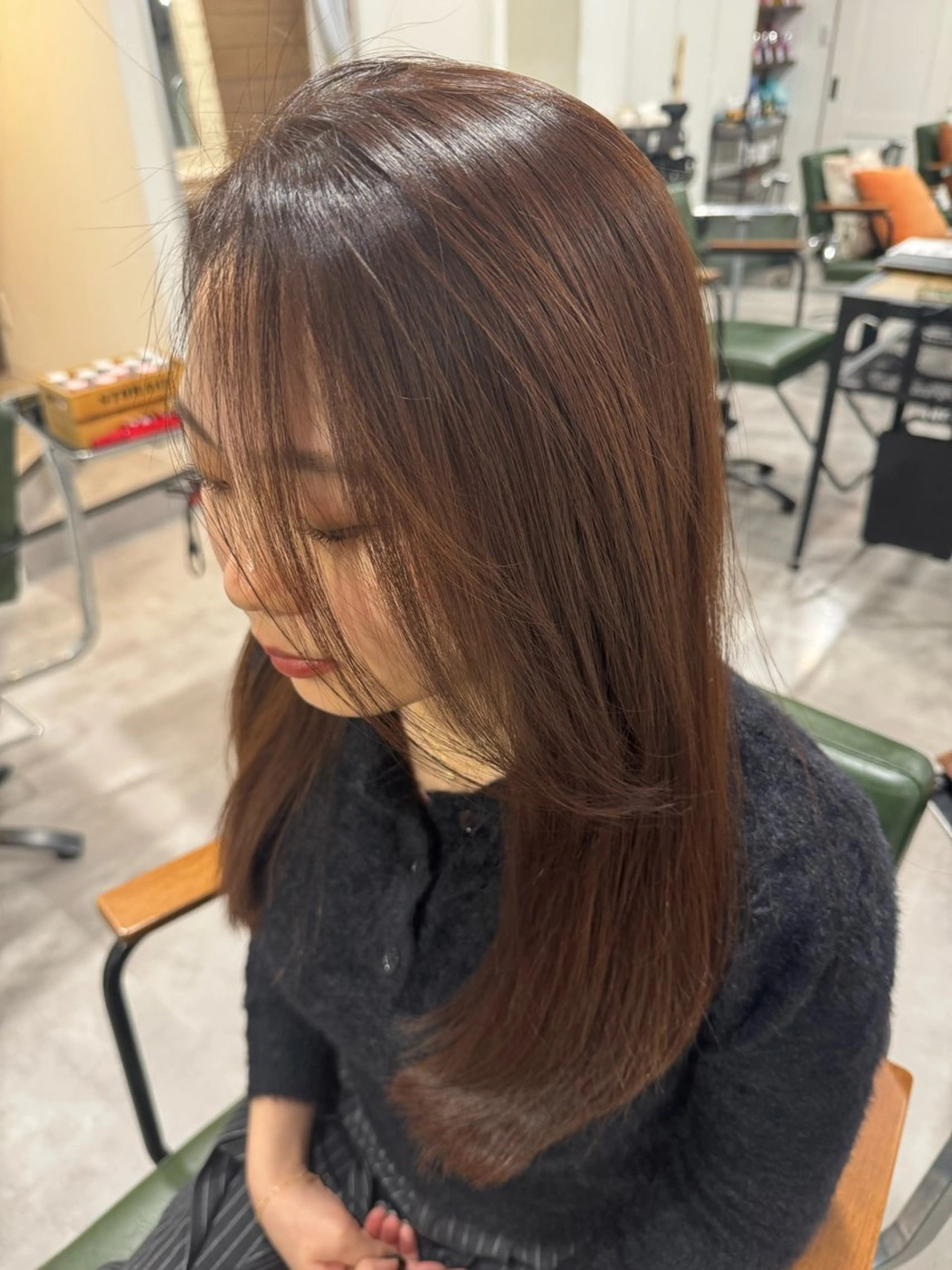セミロング ヘアカラー 平尾/艶カラー/ アッシュ系/中川誠大のヘアスタイル