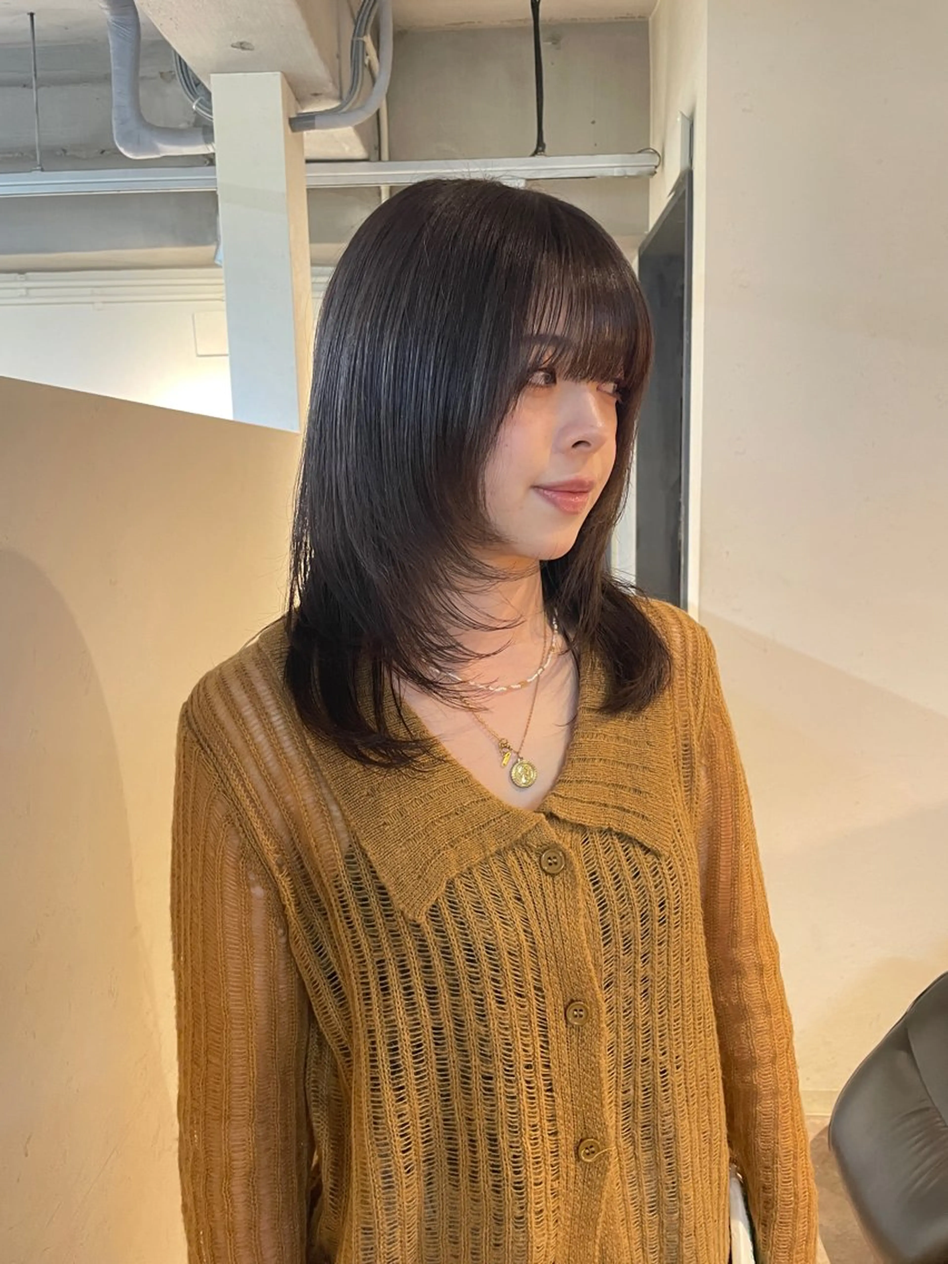 ミディアム カラー ヘアカラー トリートメント 野村矩樂/パーマ /縮毛矯正のヘアスタイル