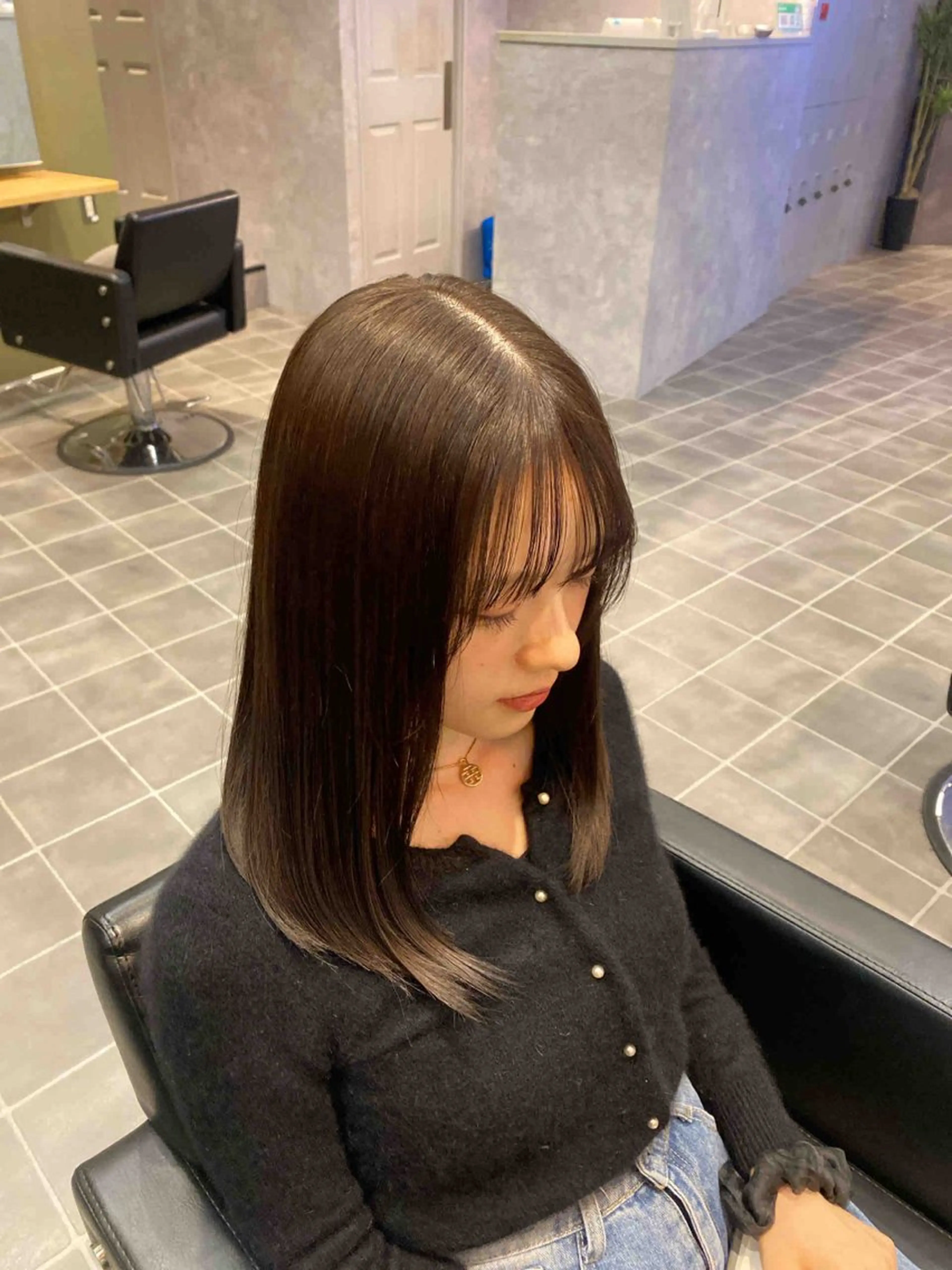 カラー ブラウンカラー ショコラブラウン 透明感カラー 一ノ谷 優妃のヘアスタイル