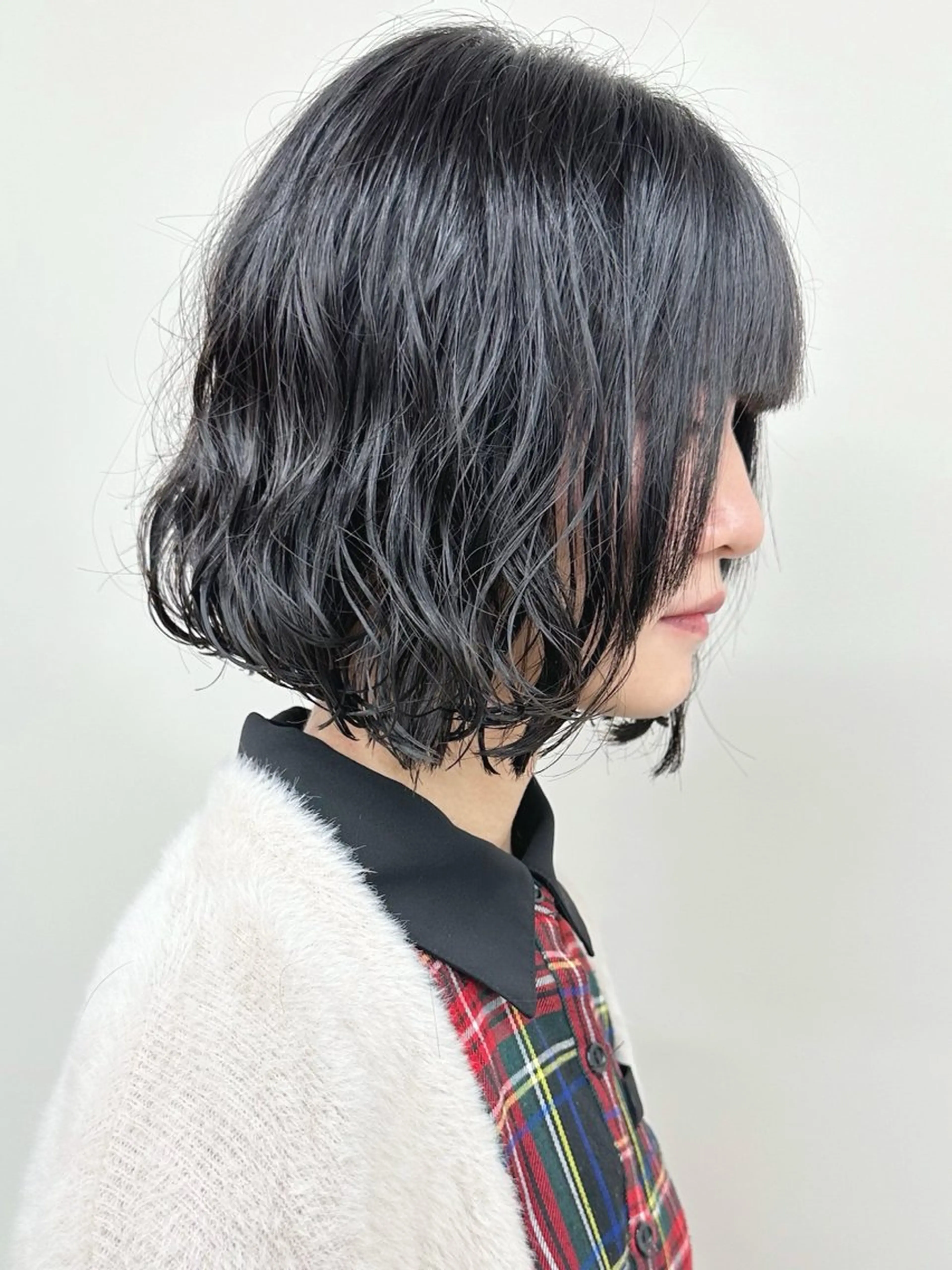 ミディアム パーマ カット パーマ 小顔ボブ/お悩み解決 /ボブパーマ/とういのヘアスタイル