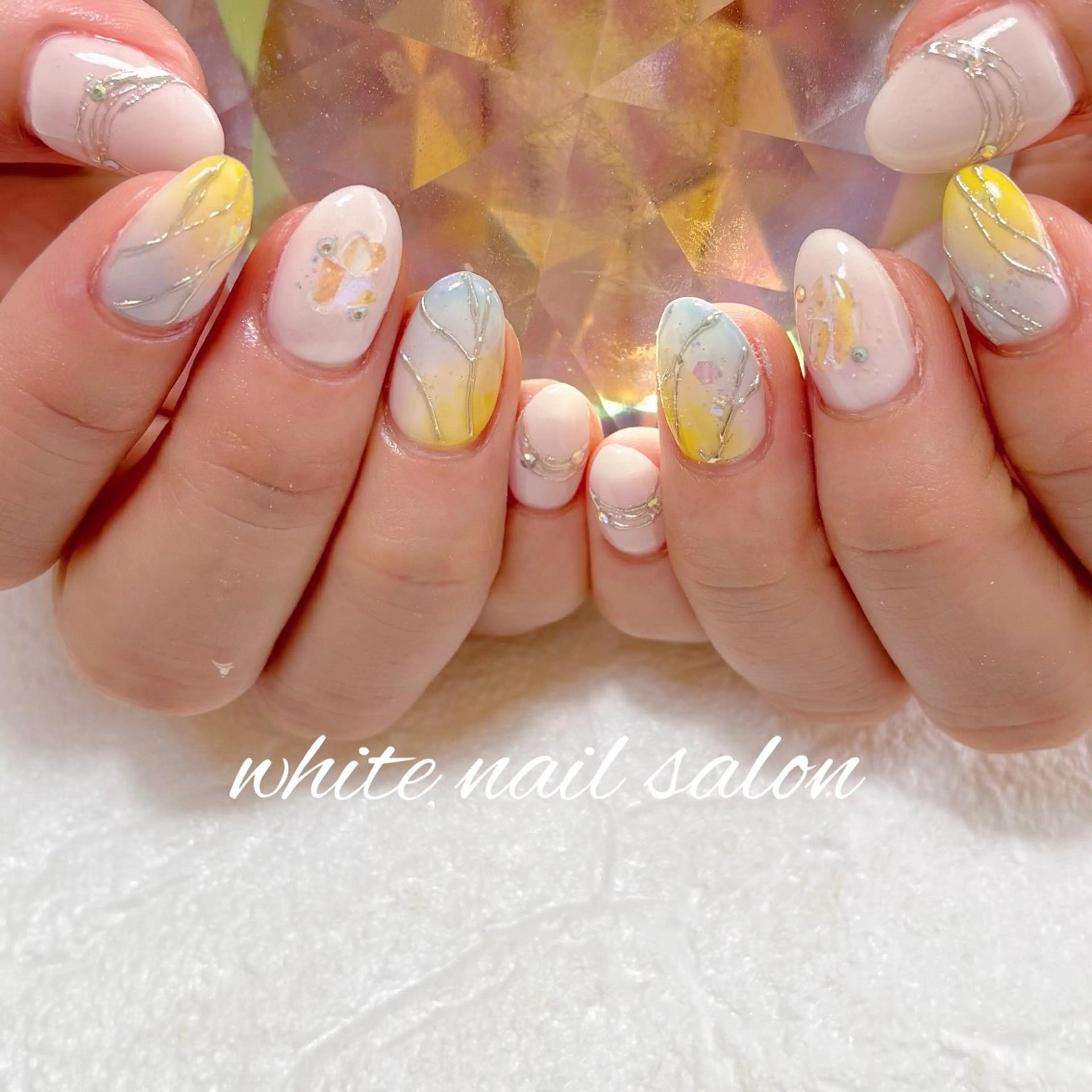 ネイル フットネイル ラメ(グリッター) ハンドネイル white nail salonのネイルデザイン