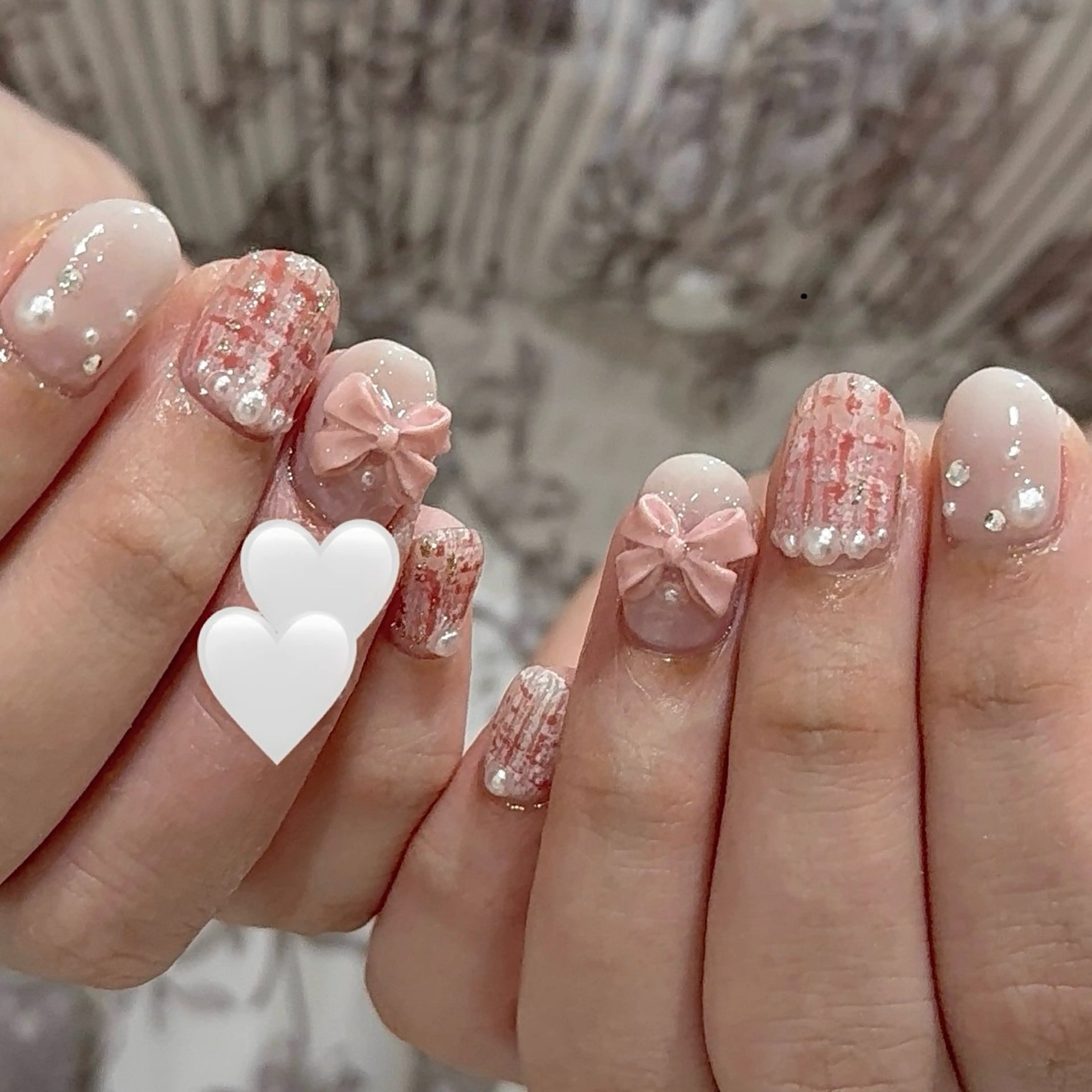 ネイル 韓国ネイル ラメ(グリッター) オフィスネイル シンプルネイル ツイードネイル ハンドネイル Reilly nail.所属・Reillynail レイリーネイルのネイルデザイン