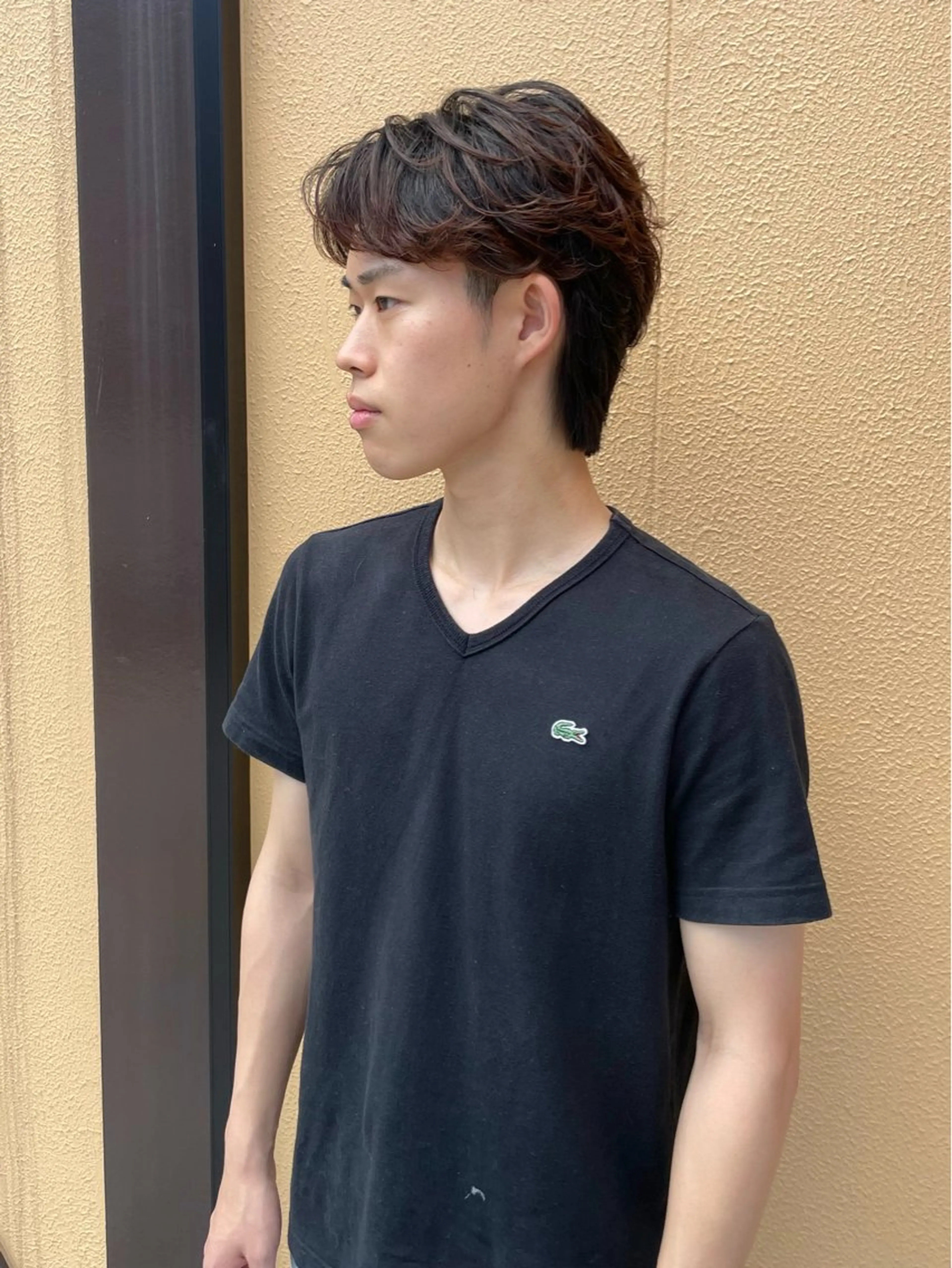 ミディアム パーマ メンズ ミディアムパーマ マッシュウルフ マッシュ メンズパーマ メンズウルフカット grAt所属・森 真伊希のヘアスタイル