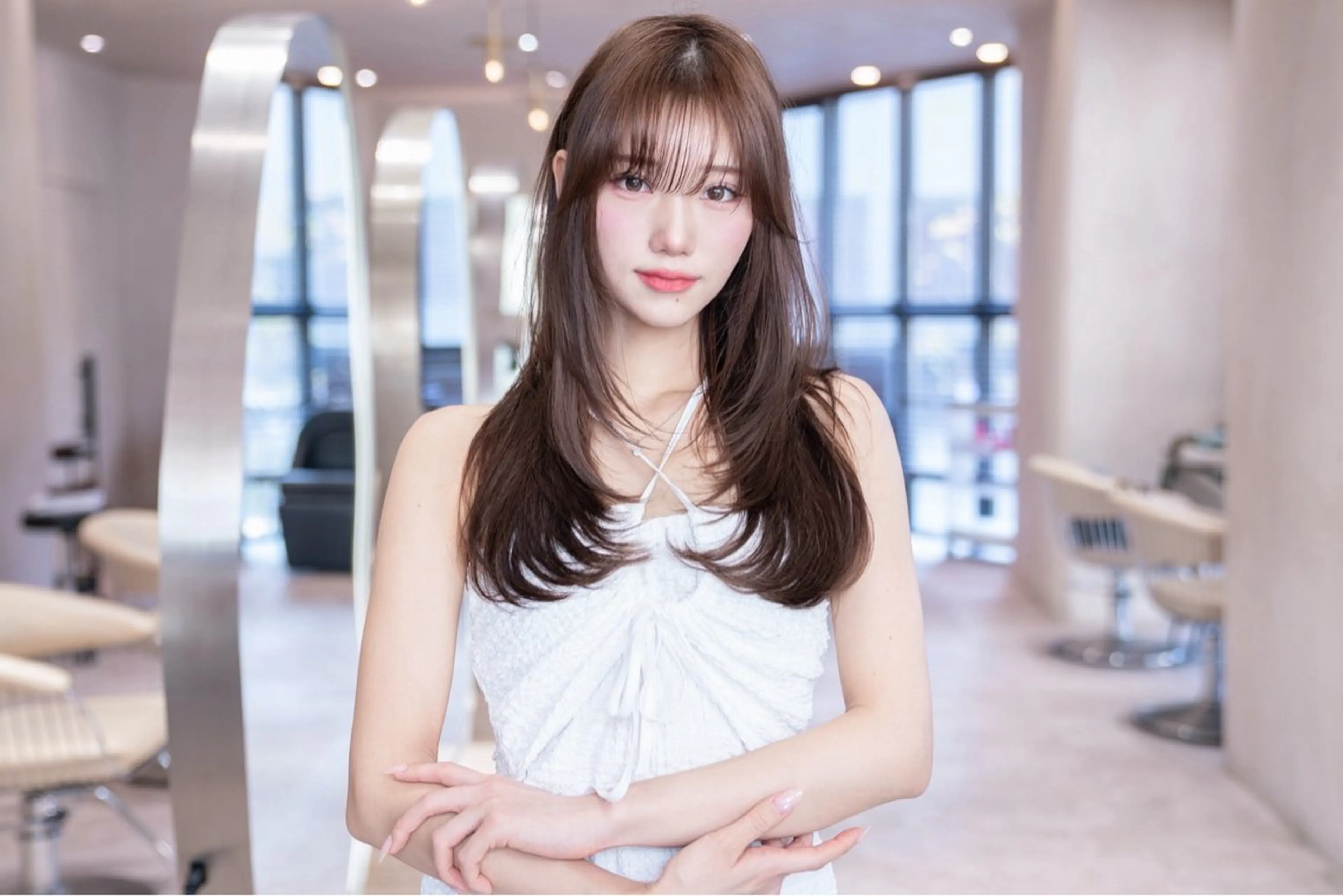 ロング ロングレイヤー レイヤーカット ロング 小顔カット トリートメント カット 韓国ヘア/レイヤー そーた/渋谷駅のヘアスタイル