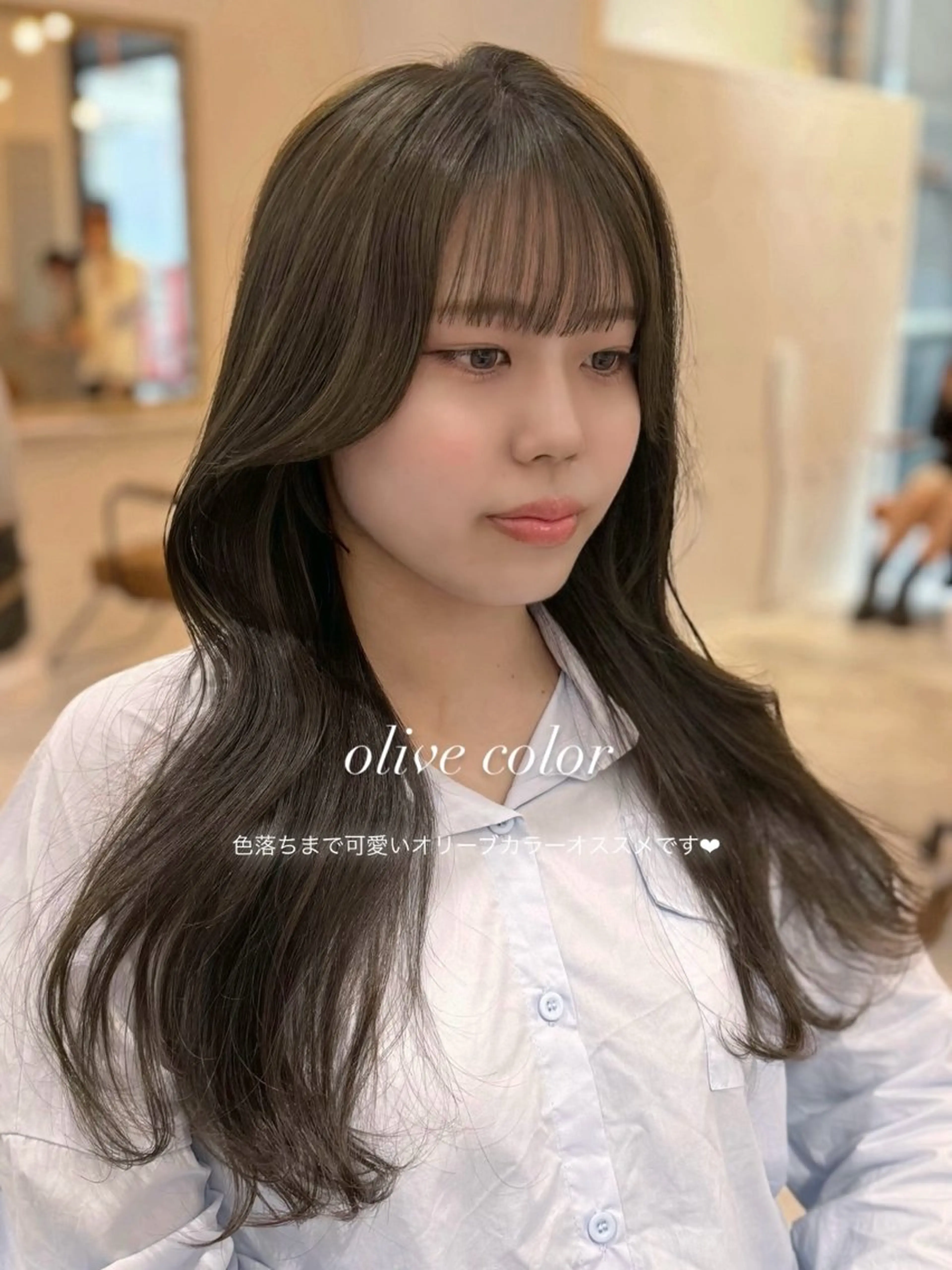 ロング カラー カット ヘアカラー トリートメント mareka/顔周り /透明感カラー🤍のヘアスタイル