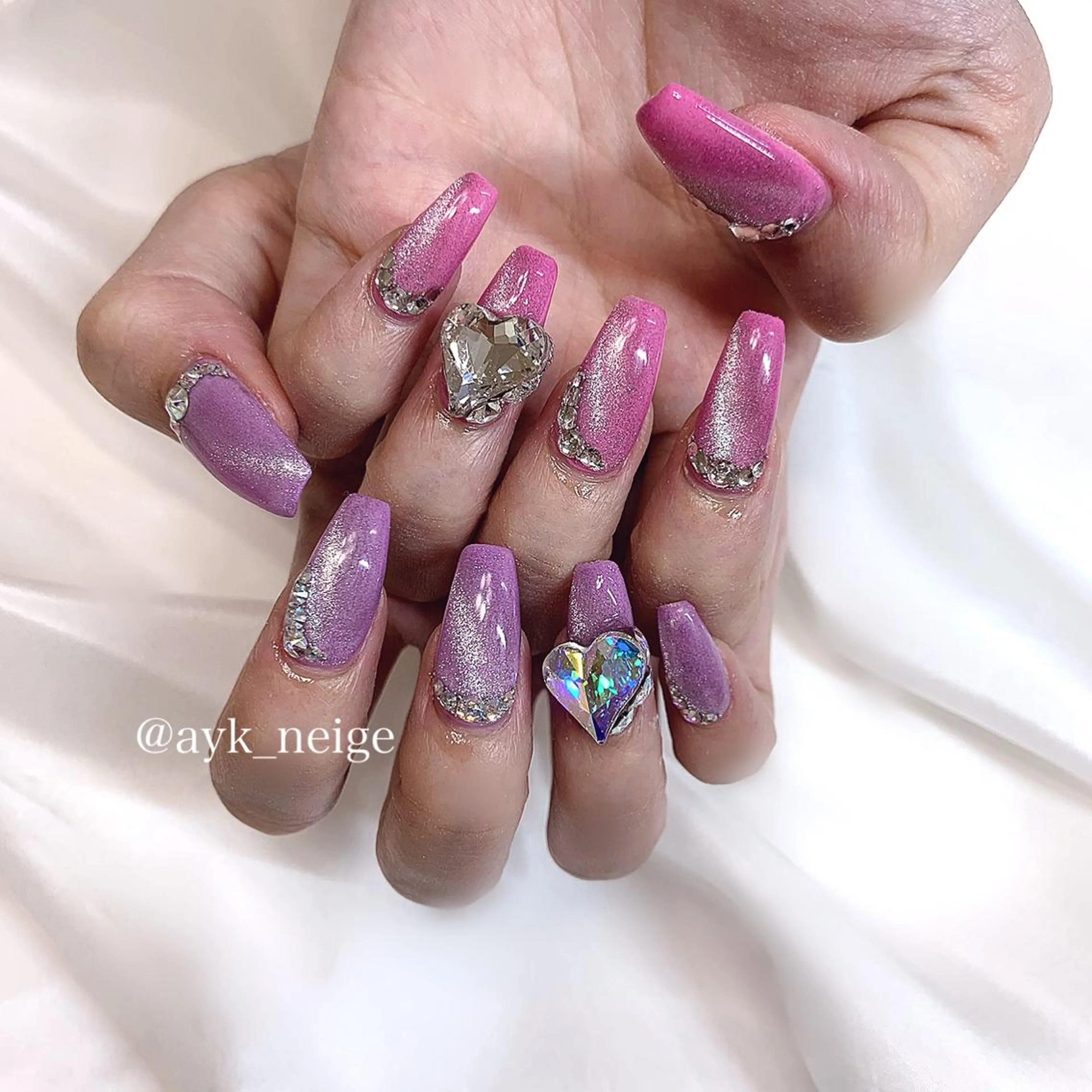 ネイル フットネイル 氷ネイル・うるうるネイル 韓国ネイル マグネットネイル 冬ネイル n'eige nail所属・大谷 綾香のネイルデザイン