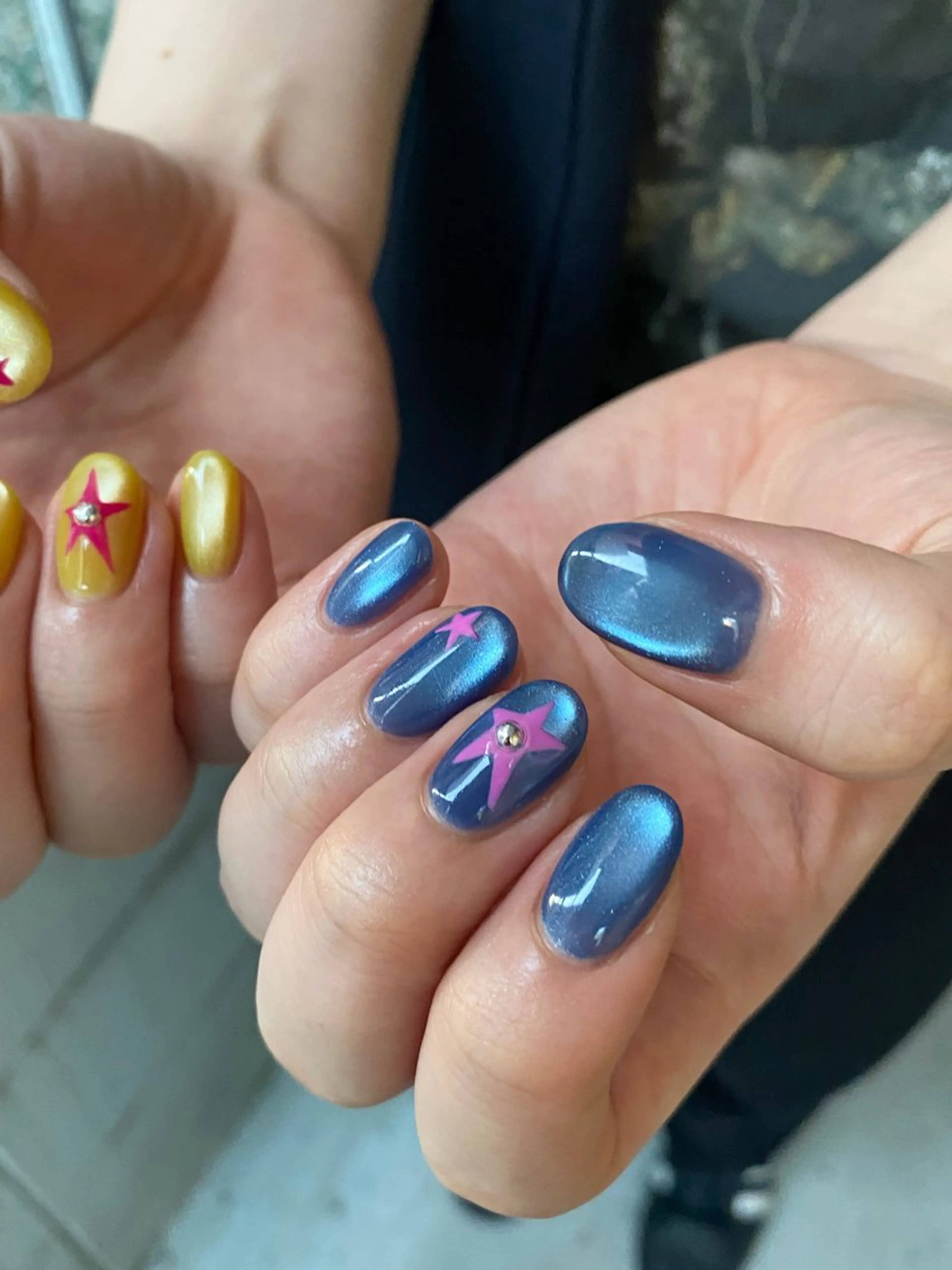 ネイル アートネイル マグネットネイル シンプルネイル ハンドネイル nail salon suiのネイルデザイン